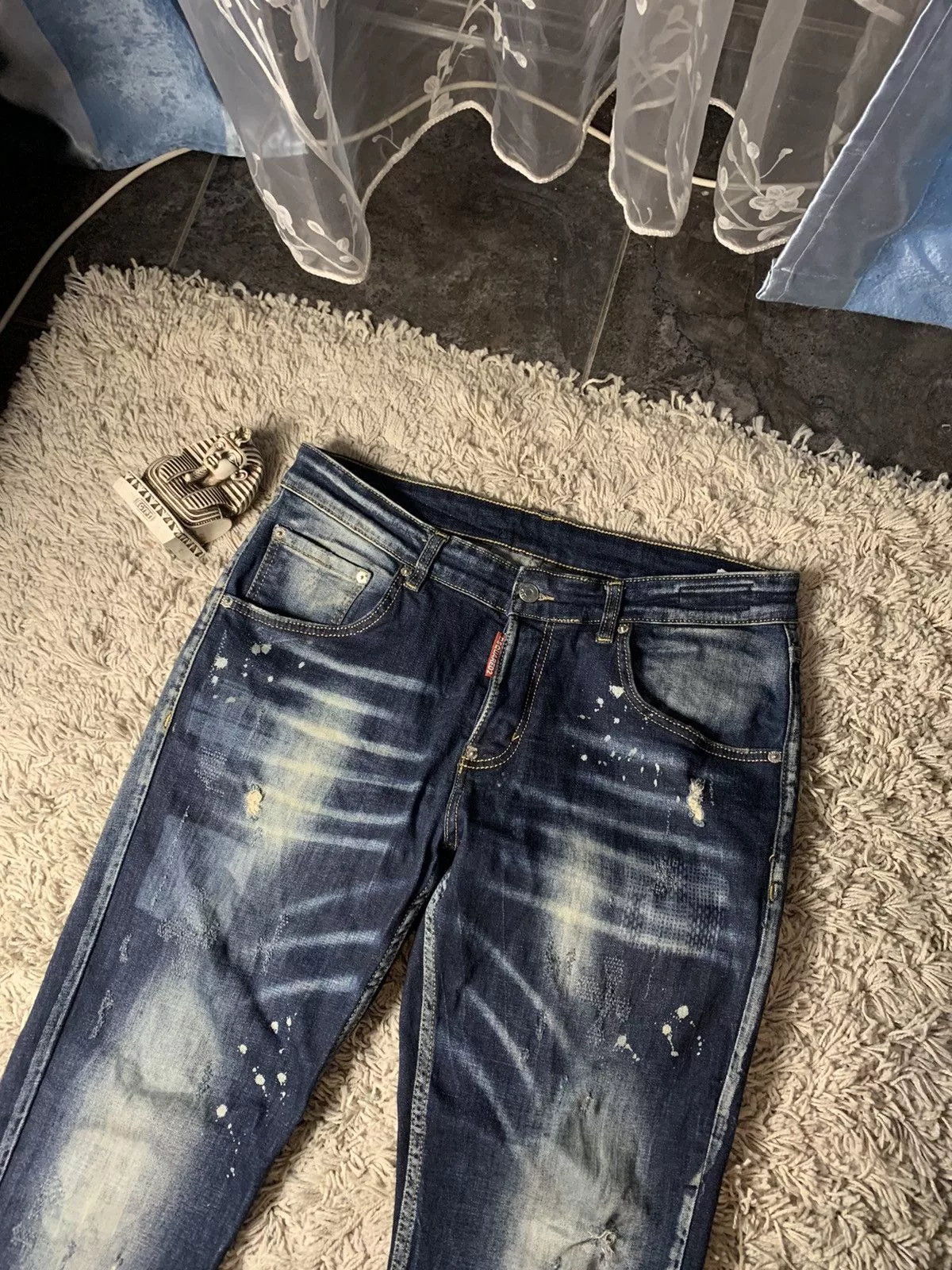 Dsquared2 Denim Dsquared2 × Vintage Dsquared2 distressed denim pants Blue Streetwear