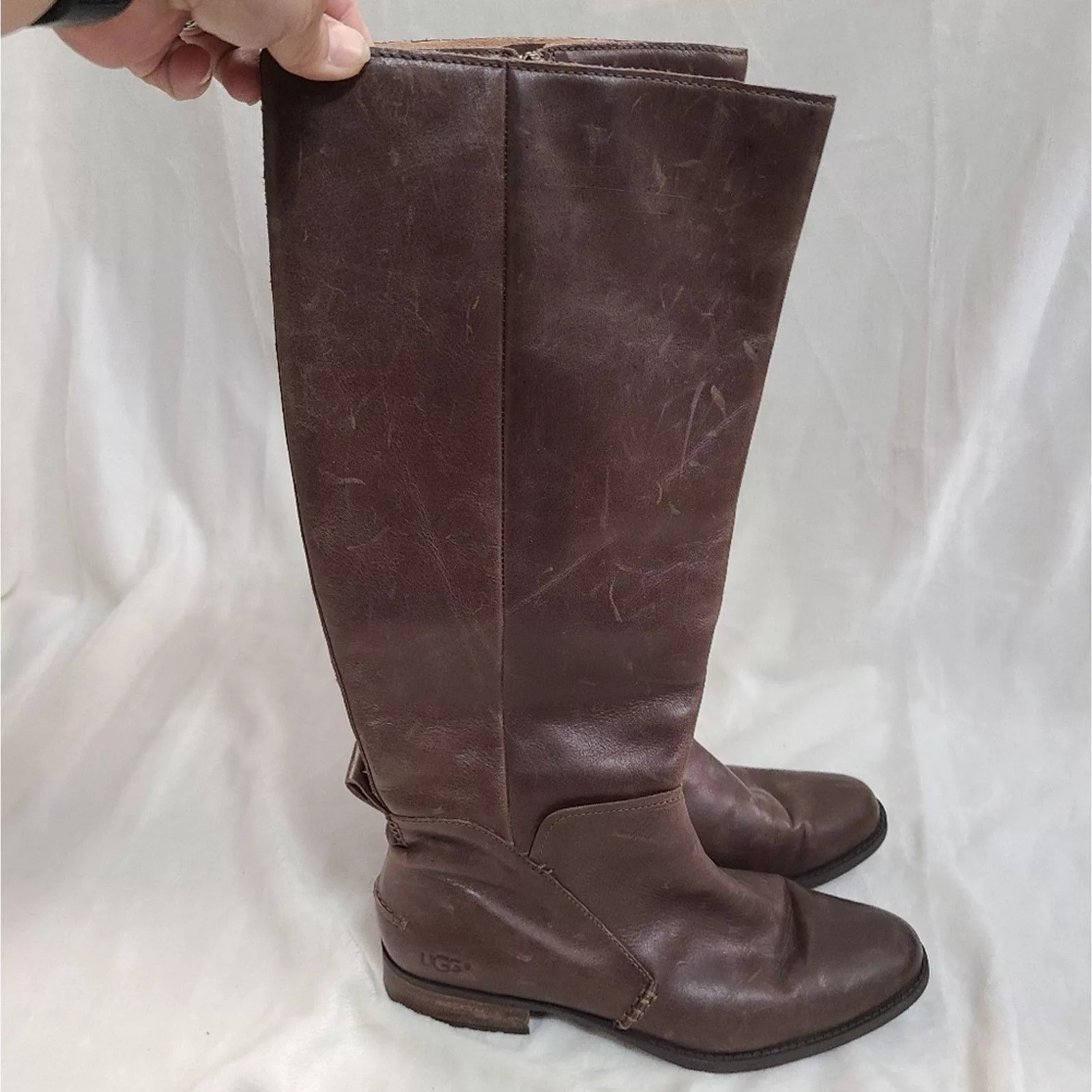 Ugg Boots Ugg Women's Leigh Brown Leather Riding Boots Size 9