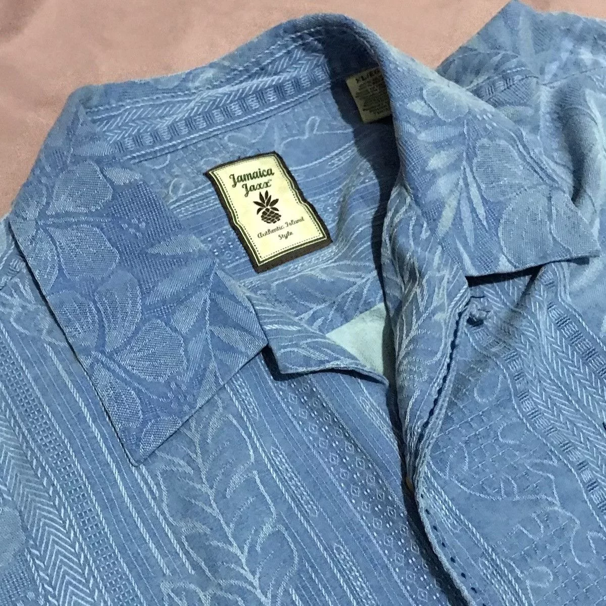 Other Shirts Button Ups Other PURE SILK CUBAN CAMP COLLAR SUMMER BUTTON UP Blue