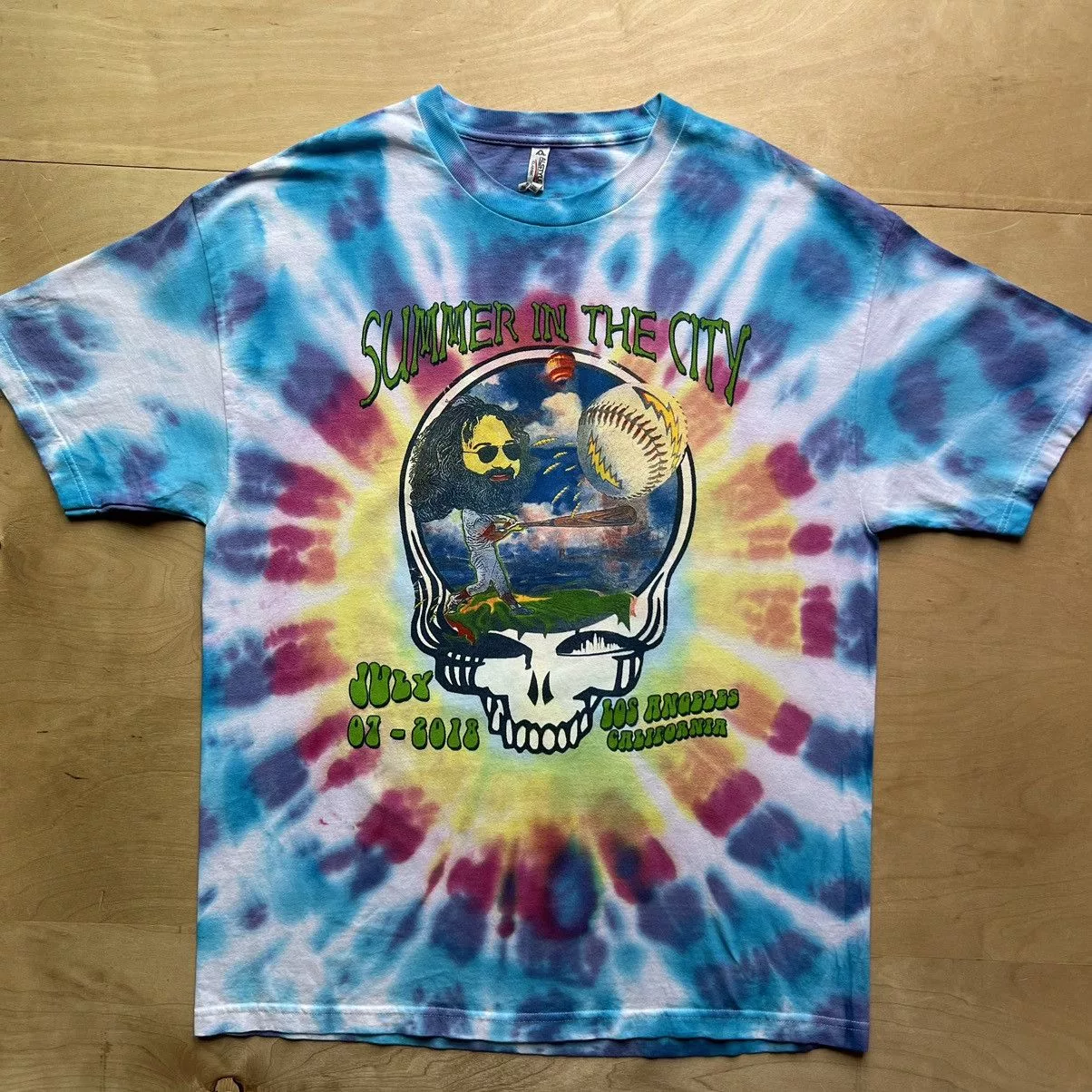 Grateful Dead Short Sleeve T Shirts Grateful Dead Summer in the City Shirt XL Multicolor Streetwear