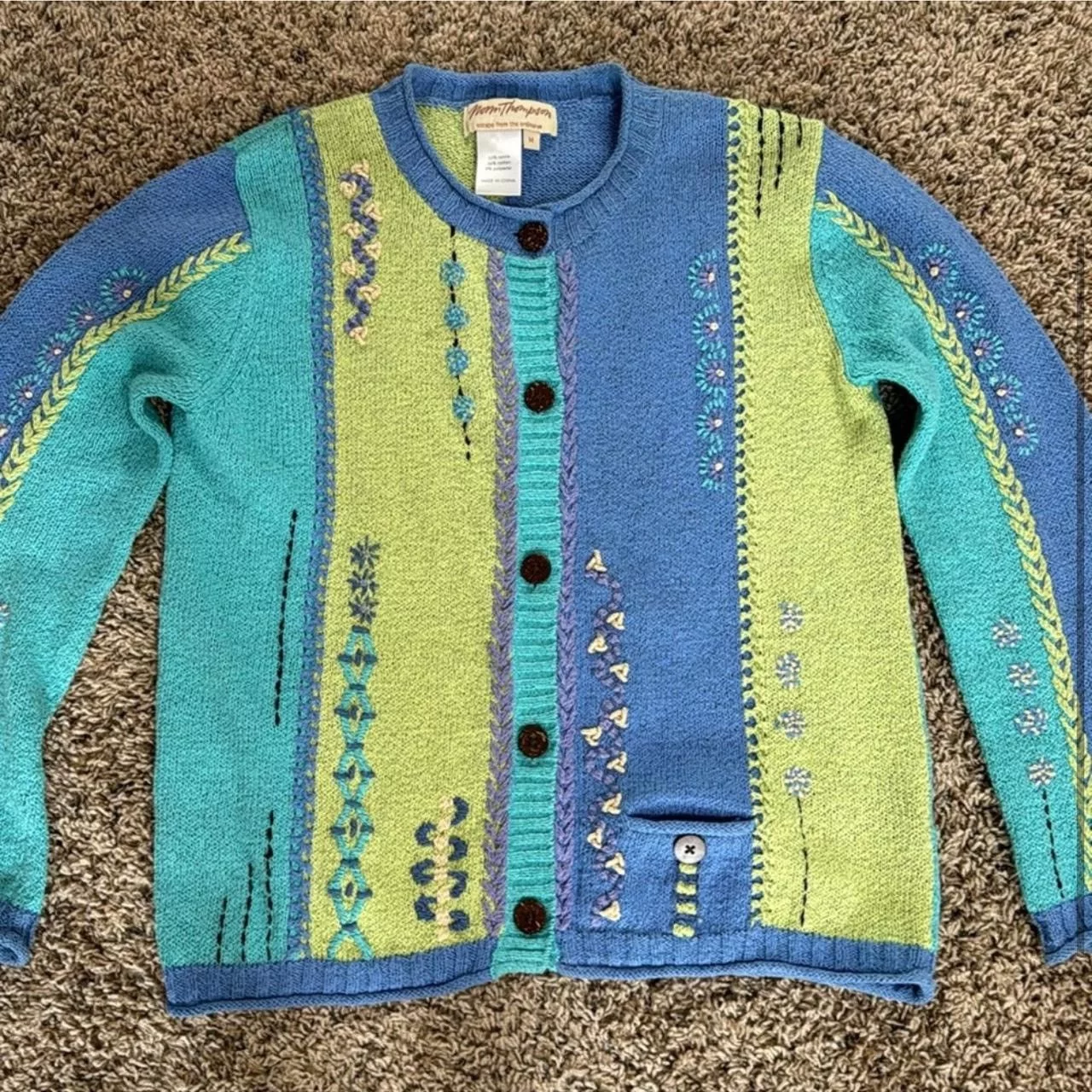 Vintage Sweaters Vintage Adorable Button Down Sweater Blue