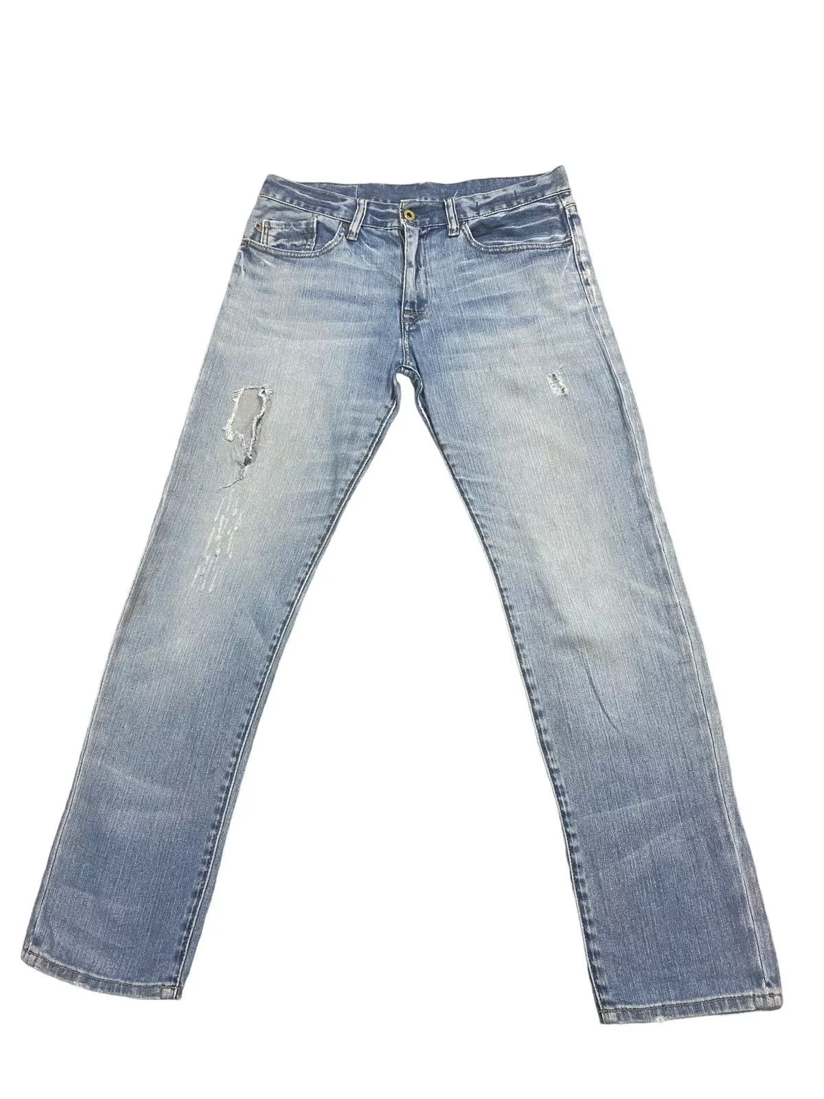 Polo Ralph Lauren Denim Polo Ralph Lauren × Ralph Lauren × RRL Ralph Lauren Vintage Polo Ralph Lauren RRL Distress Straight Cut Jeans Blue