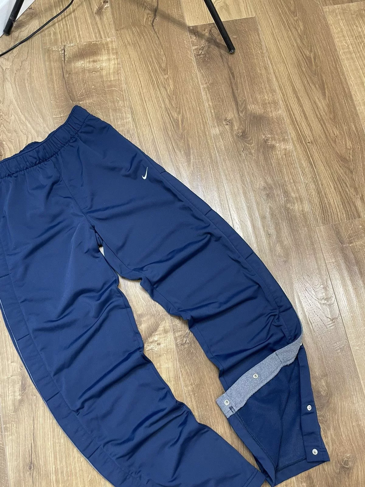 Nike Sweatpants Joggers Nike × Vintage Vintage Nike Y2K Style Blue Drill Side Buttons Sweatpants Streetwear