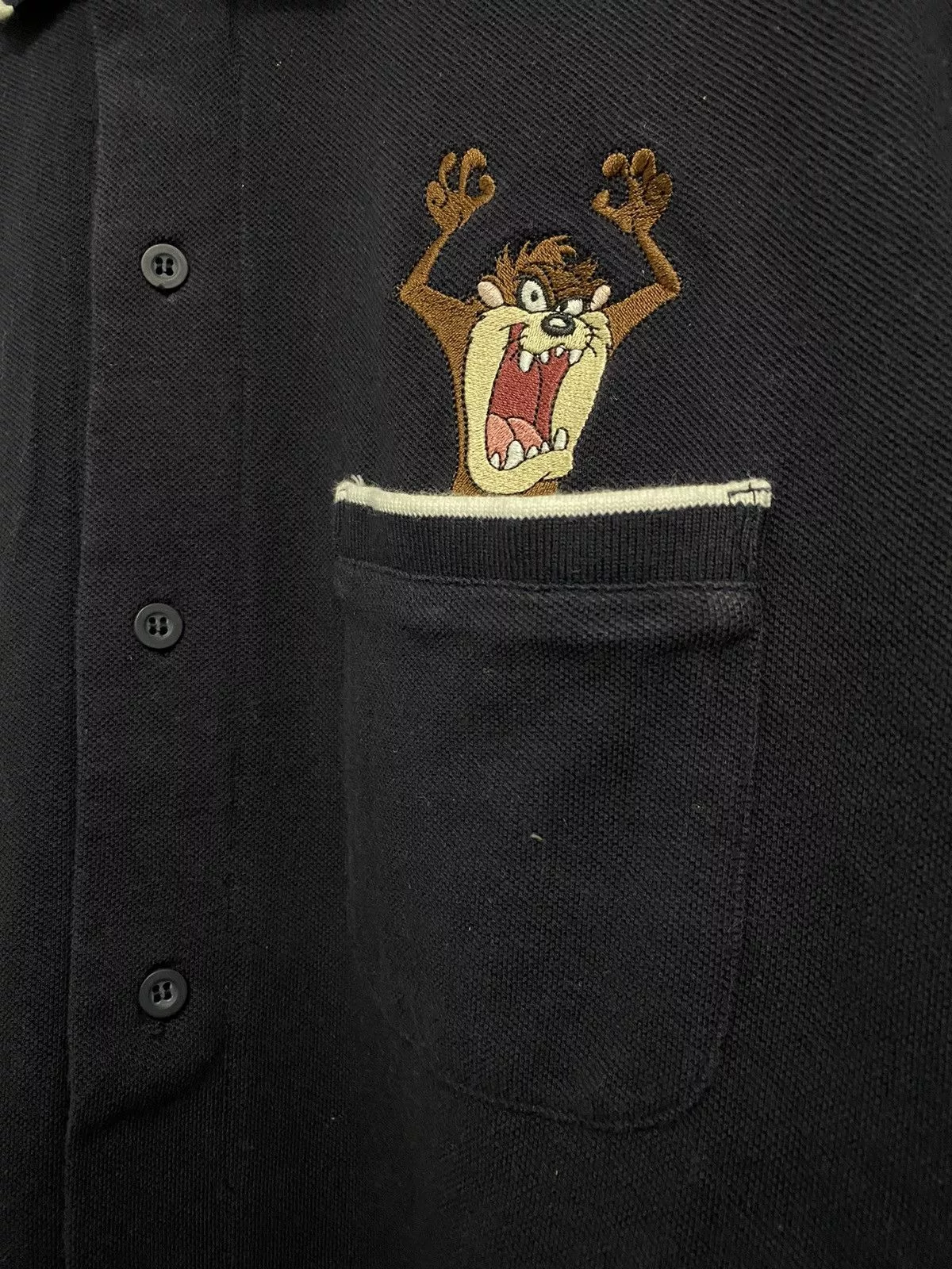 Cartoon Network Shirts Button Ups Cartoon Network × Warner Bros Tasmanian Devil Warner Bros Shirt 1998 Blue