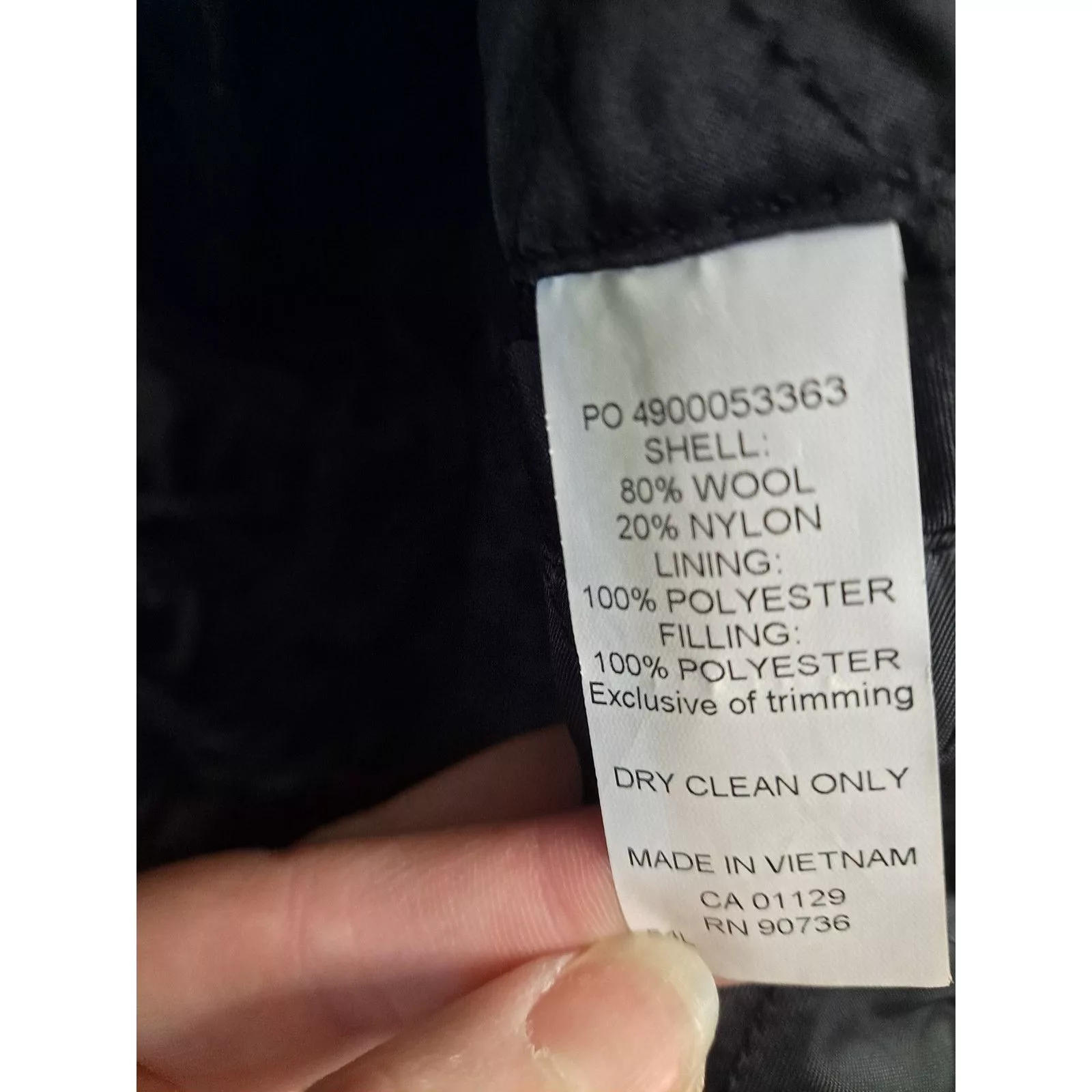 Lauren Ralph Lauren Light Jackets Lauren Ralph Lauren Black Wool Blend Zip Overcoat Size 54L