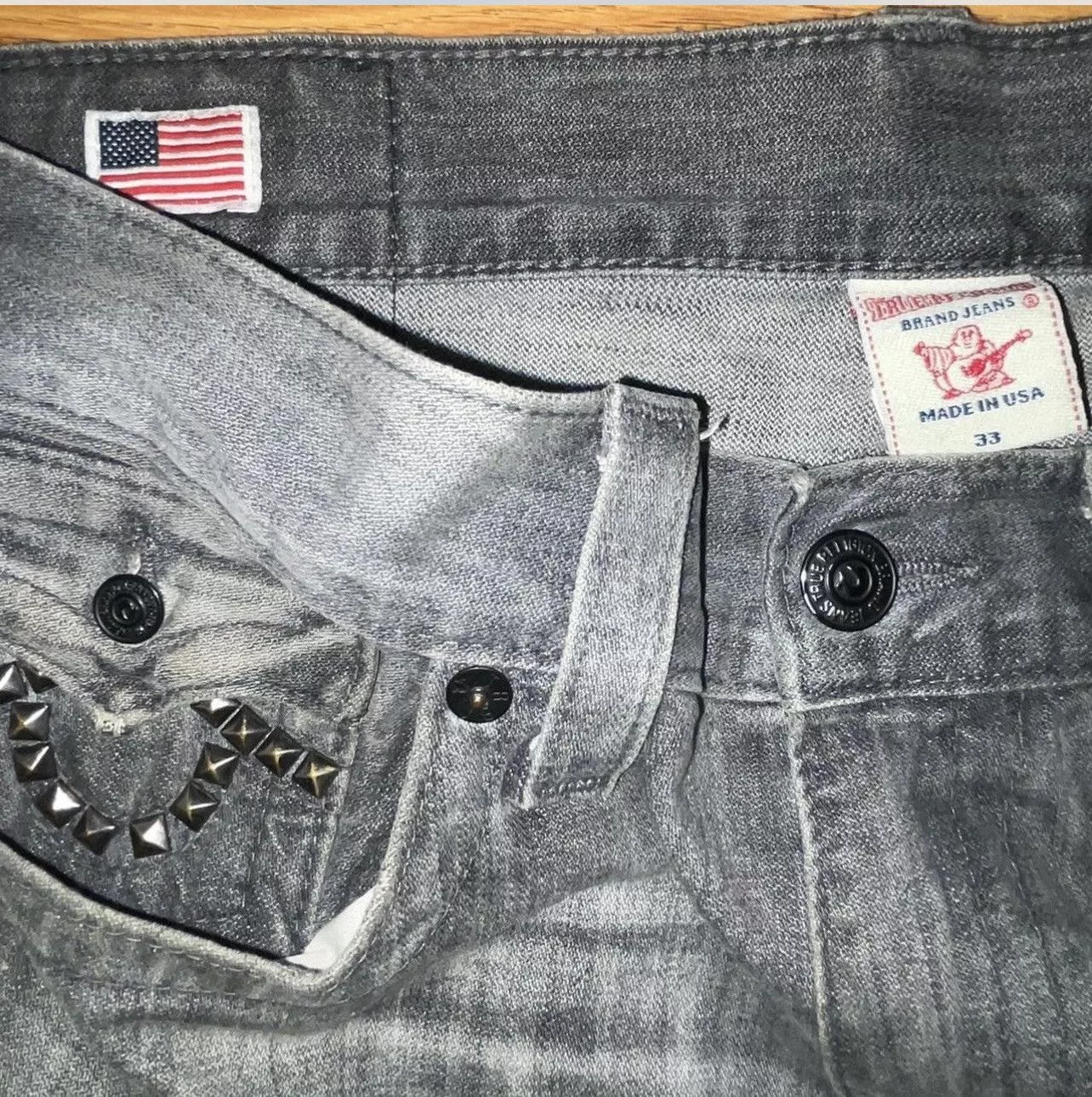 True Religion Denim True Religion Studded denim Gray