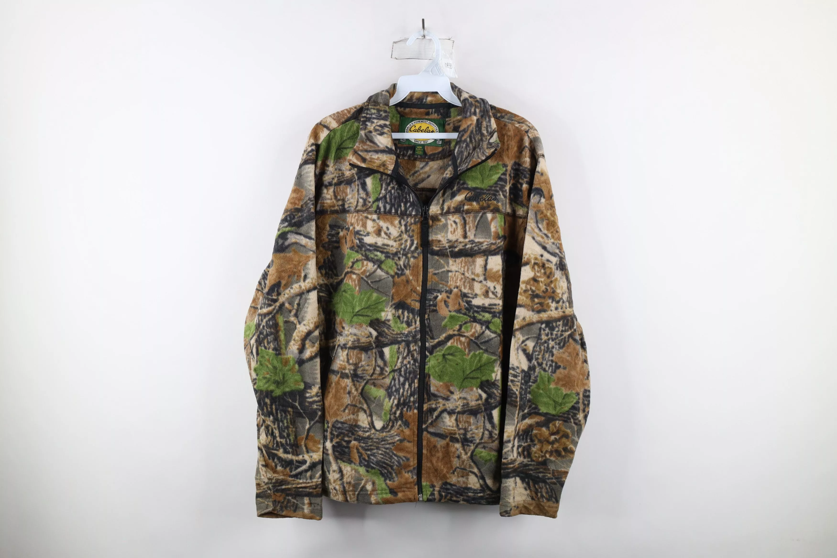 Cabelas Light Jackets Cabelas × Vintage Vintage Cabelas Spell Out Camouflage Full Zip Fleece Jacket Multi