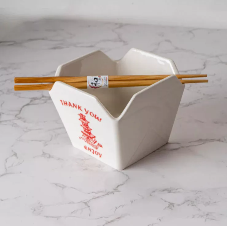 Pagoda Takeout Box With Chopsticks