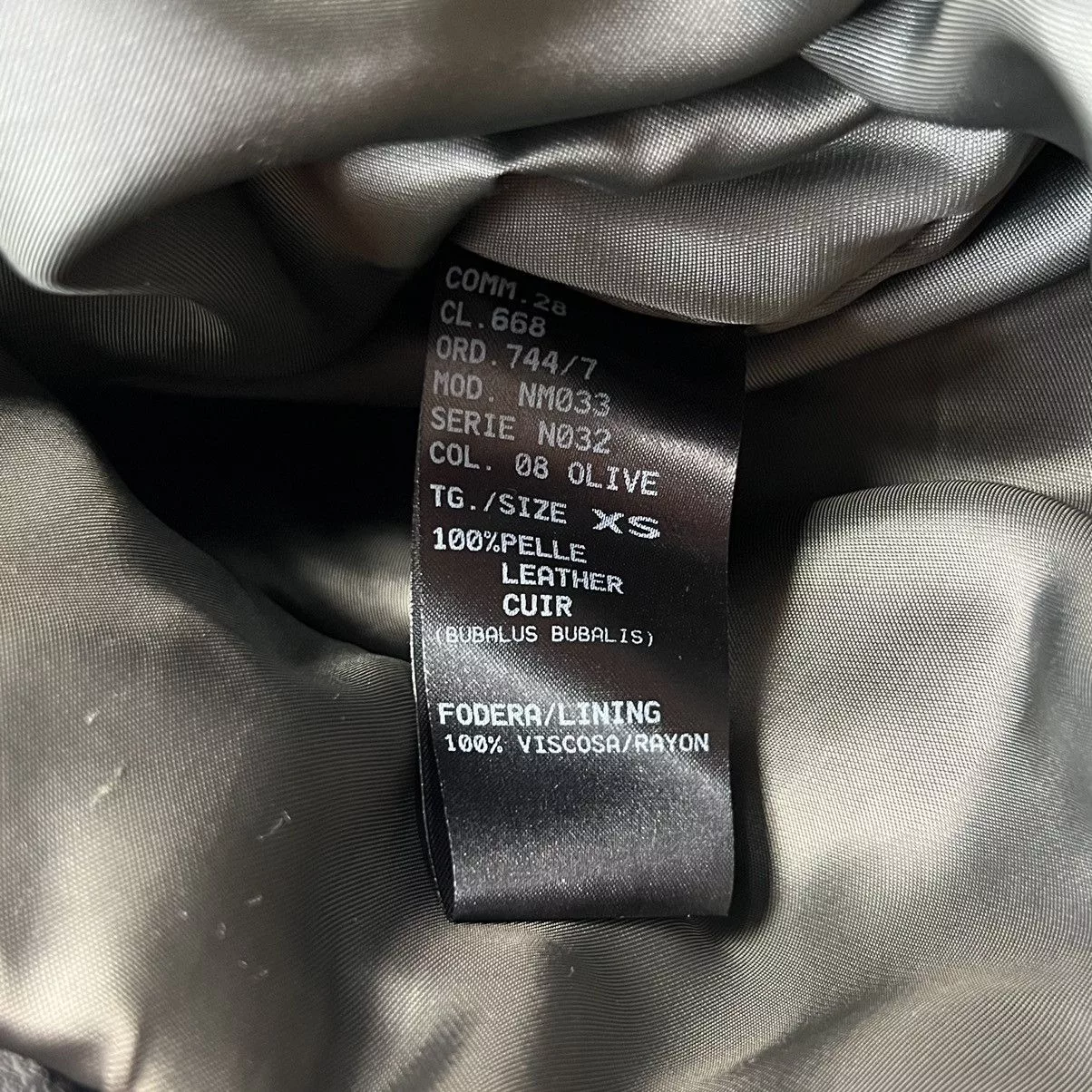 Neil Barrett Leather Jackets Neil Barrett Padded Buffalo Leather Jacket XS Blac Brown