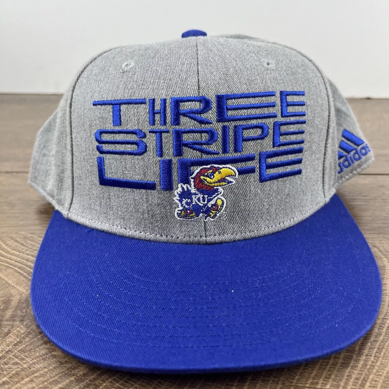 Adidas Hats Kansas Jayhawks Hat Adidas Three Stripe Hat Gray Cap Adjusta