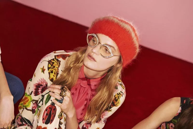 Gucci Hats GUCCI runway Angora Beret Orange