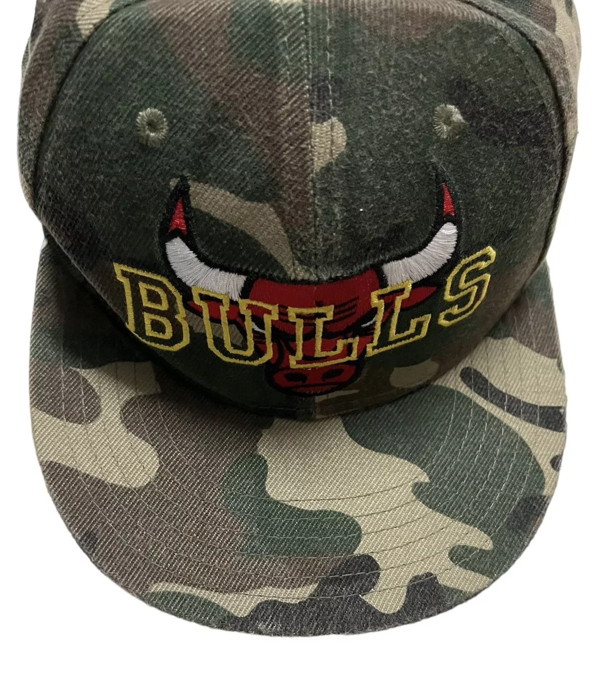 NBA Hats NBA Bulls Embroidered Logo Snapback Camo Multi