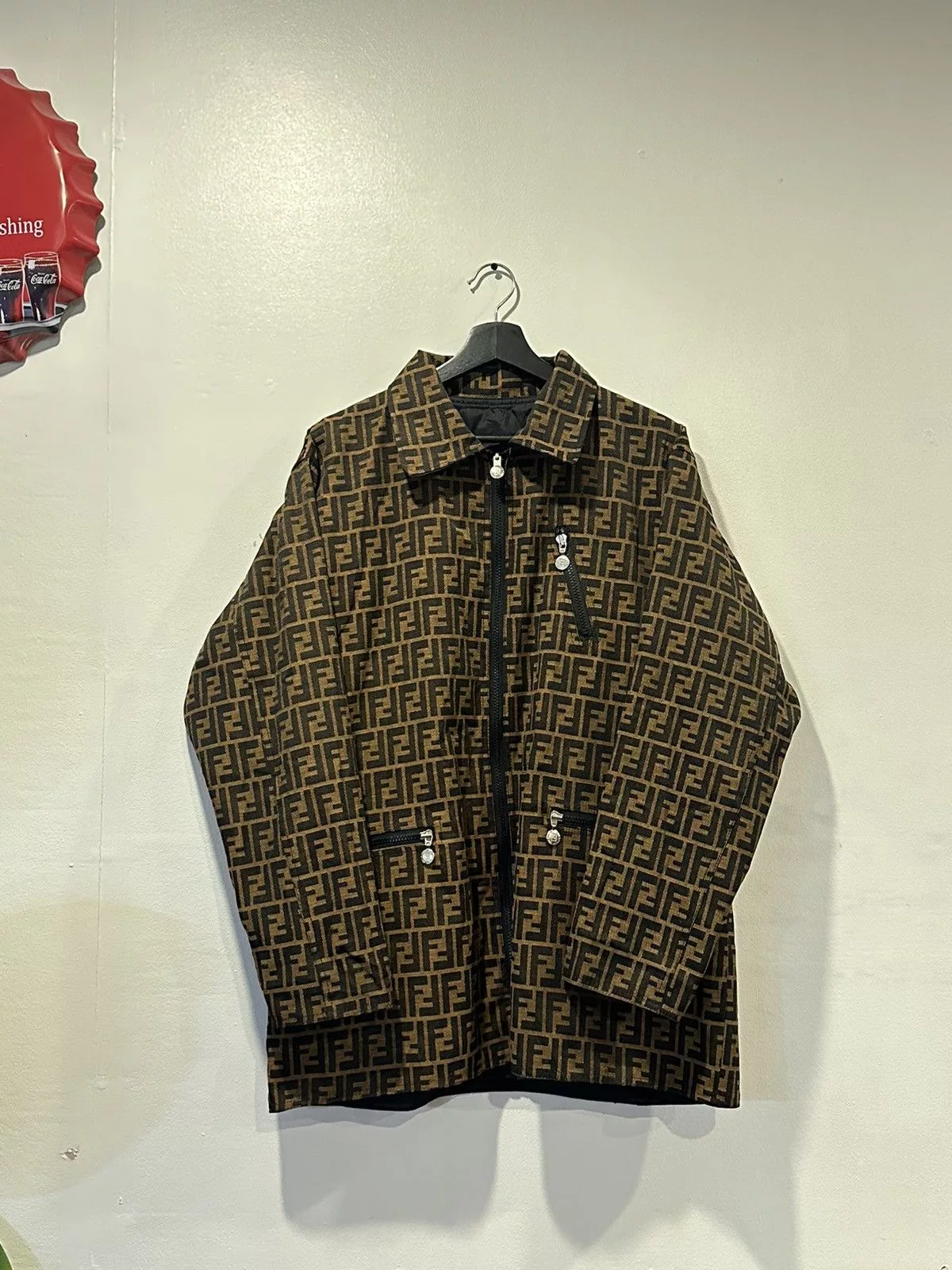 Fendi Light Jackets FENDI - Reversible Jacket Monogram Brown