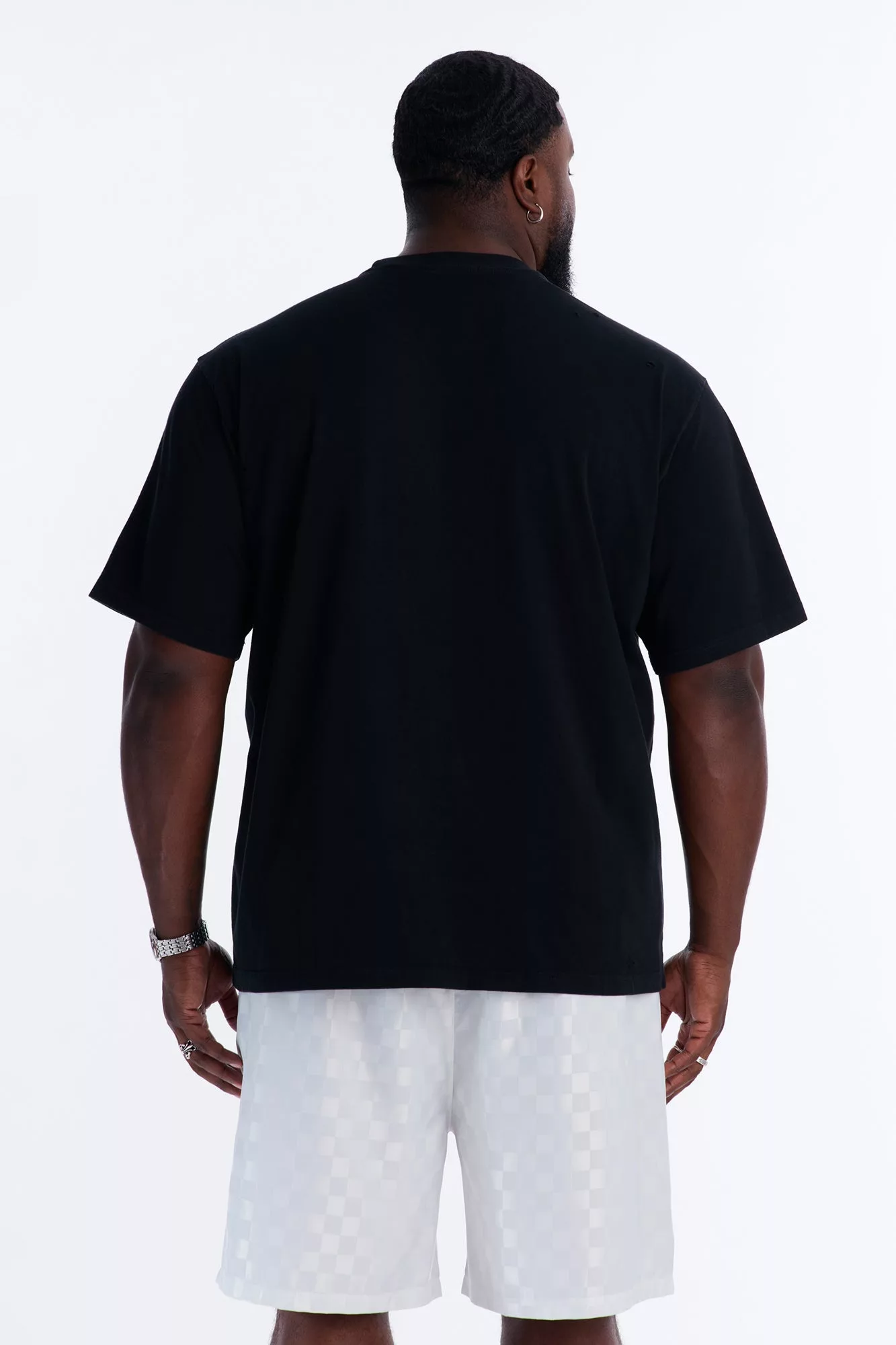 Destructed Crewneck Tee - Black