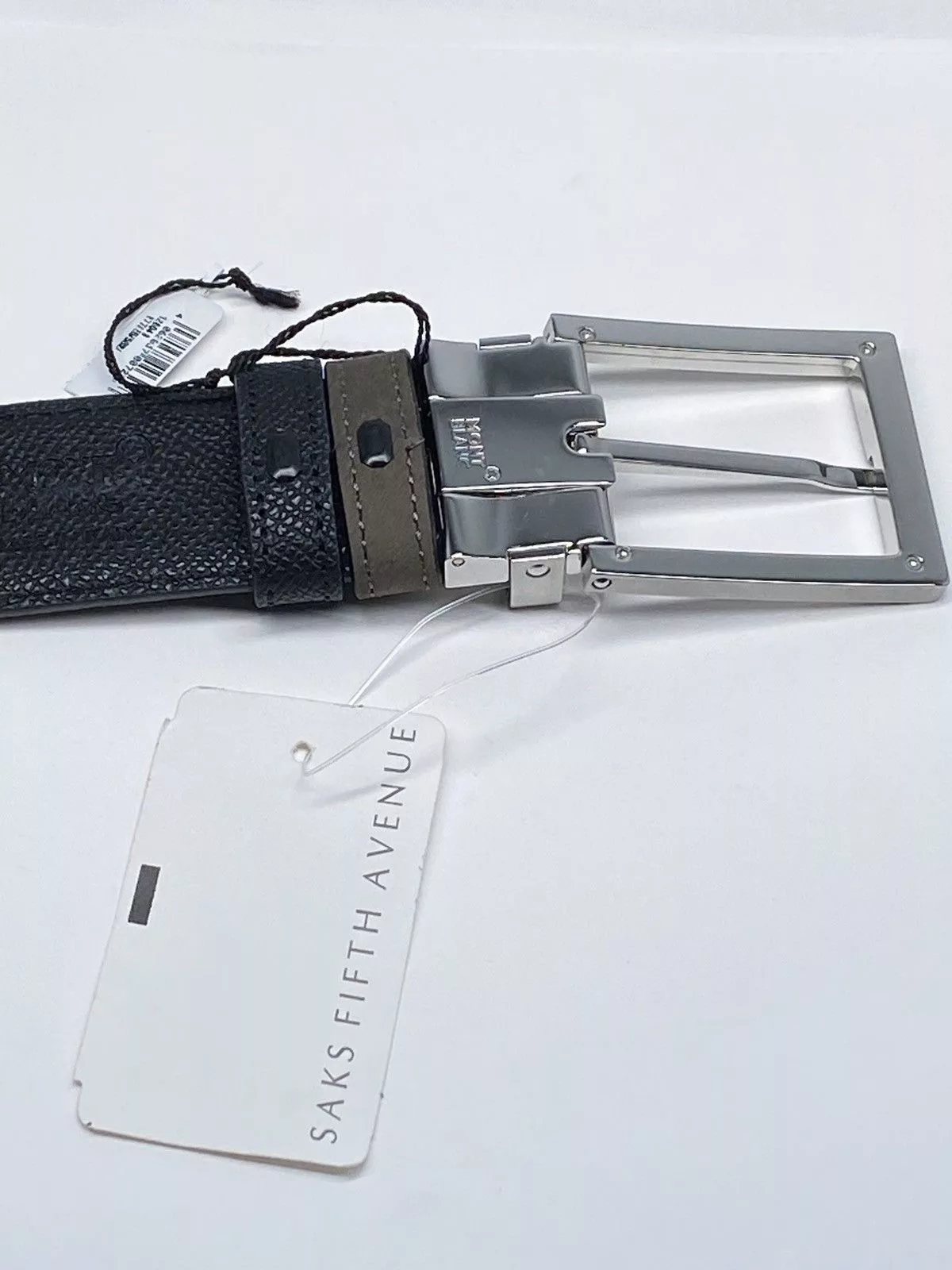 Montblanc Belts Montblanc Trapeze Adjustable & Reversible Leather Belt Gray
