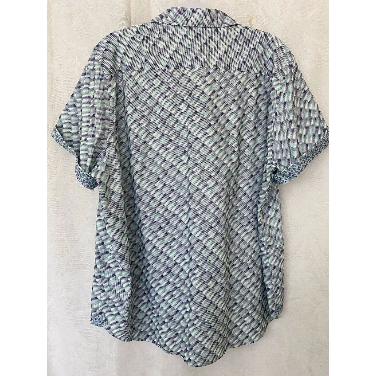 Robert Graham Shirts Button Ups Robert Graham Shirt Button Down Short Sleeve Green Blue 2XL