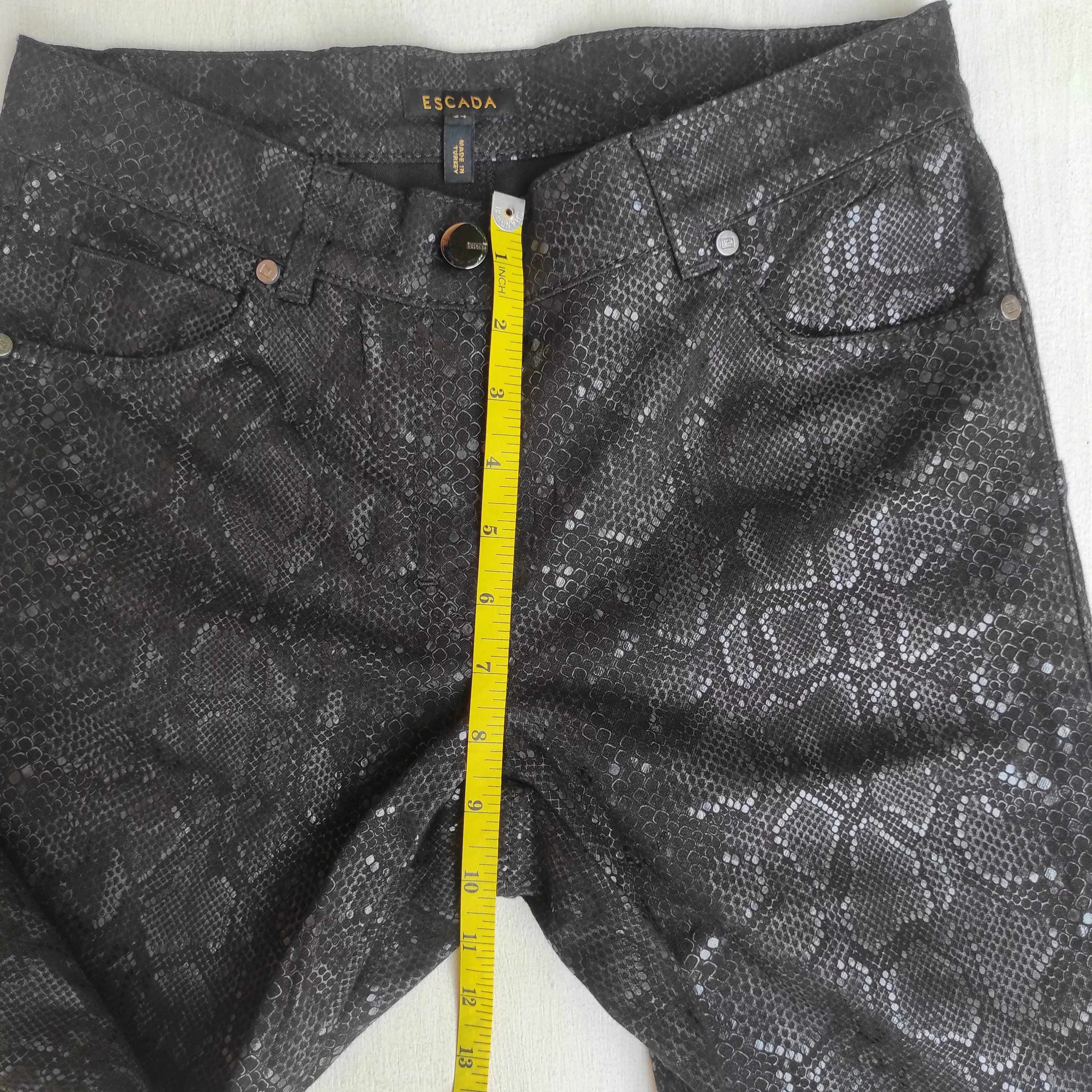 Designer Pants Designer × Escada Escada Python Pants Black Snake Print Sexy Designer