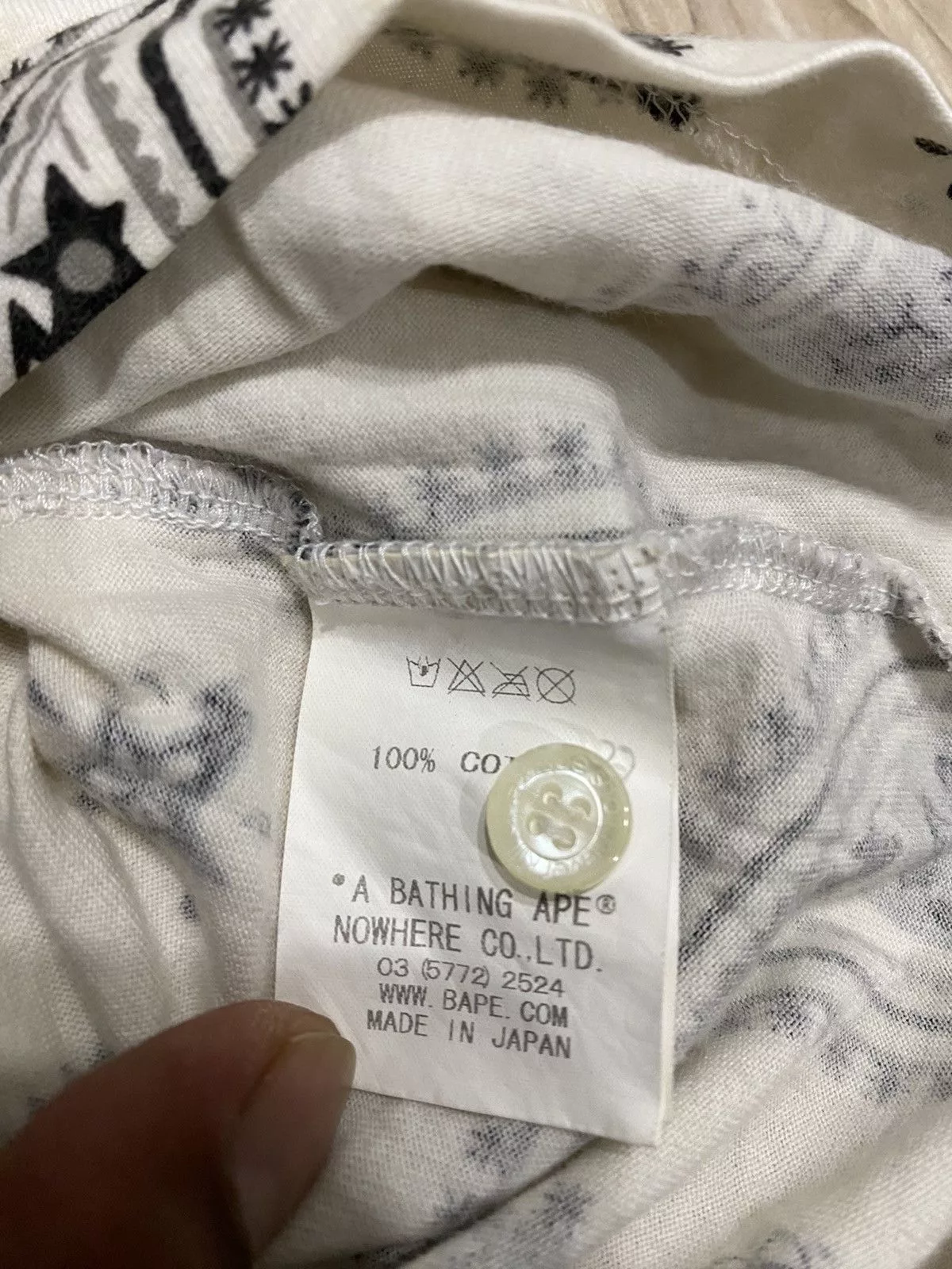 Bape Shirts Button Ups Bape Paisley Button Up S/S Shirt White