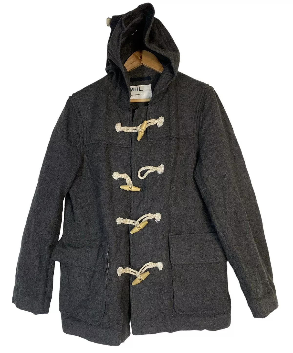 Margaret Howell Light Jackets Margaret Howell × Vintage VINTAGE MARGERET HOWELL DUFFLE HOODIES JACKET Gray