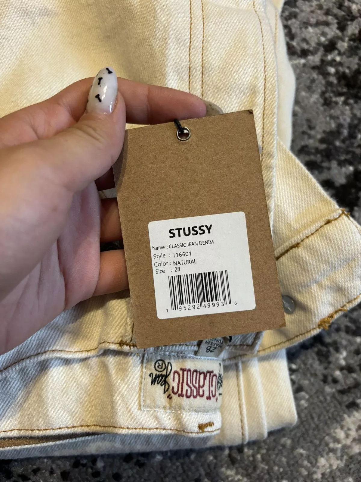 Japanese Brand Jeans Japanese Brand × Stussy Stussy Classic Jeans Model Track Pants Beige Streetwear