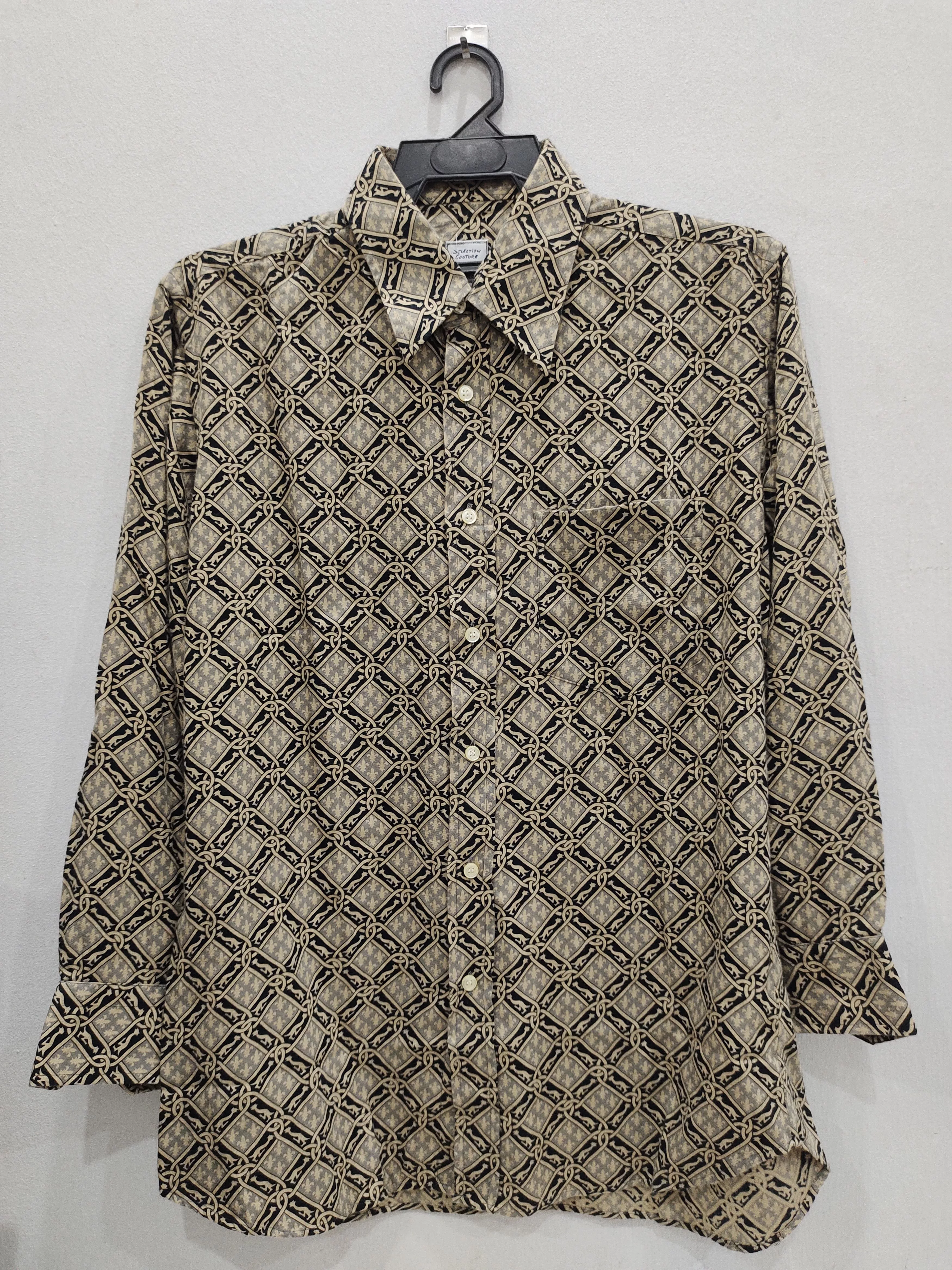 Designer Shirts Button Ups Designer × Givenchy × Vintage Vintage Gentleman Givenchy Paris Button Up Long Sleeve Brown