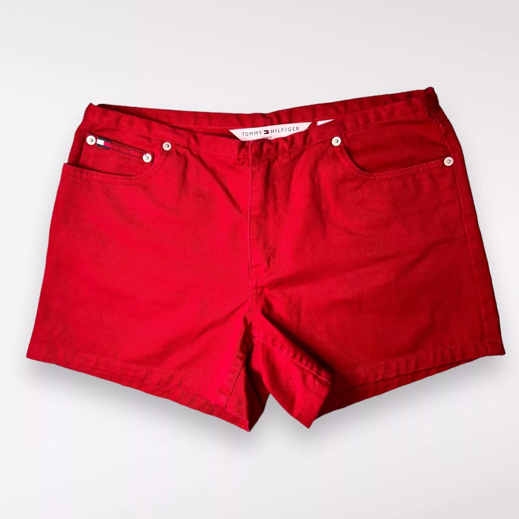 Tommy Hilfiger Shorts Vintage Tommy Hilfiger Jeans Denim Shorts Red Cotton Size 8