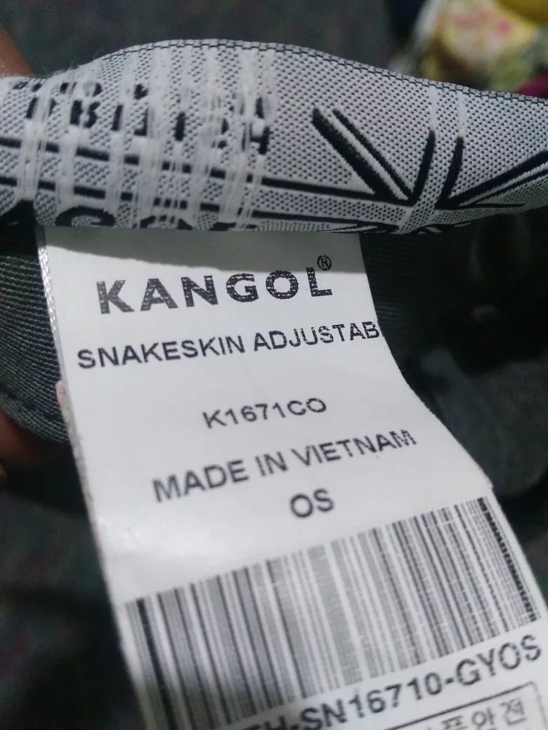 Kangol Hats 5 Panel Kangol Snake Skin Hat Cap Gray