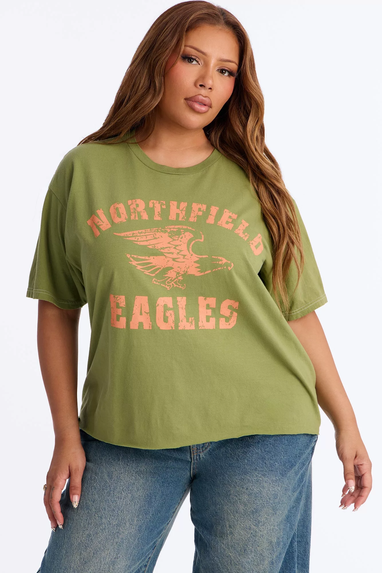 Eagles Athletic Oversized Tee - Olive