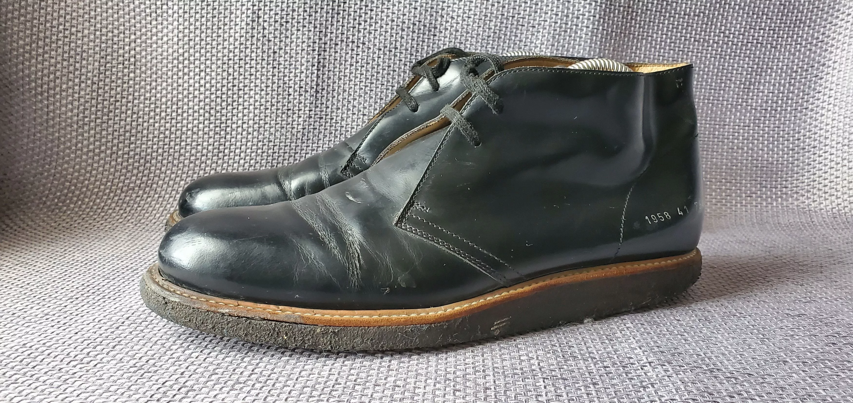 Common Projects Boots Common Projects Patent Leather Ankle Boots Black