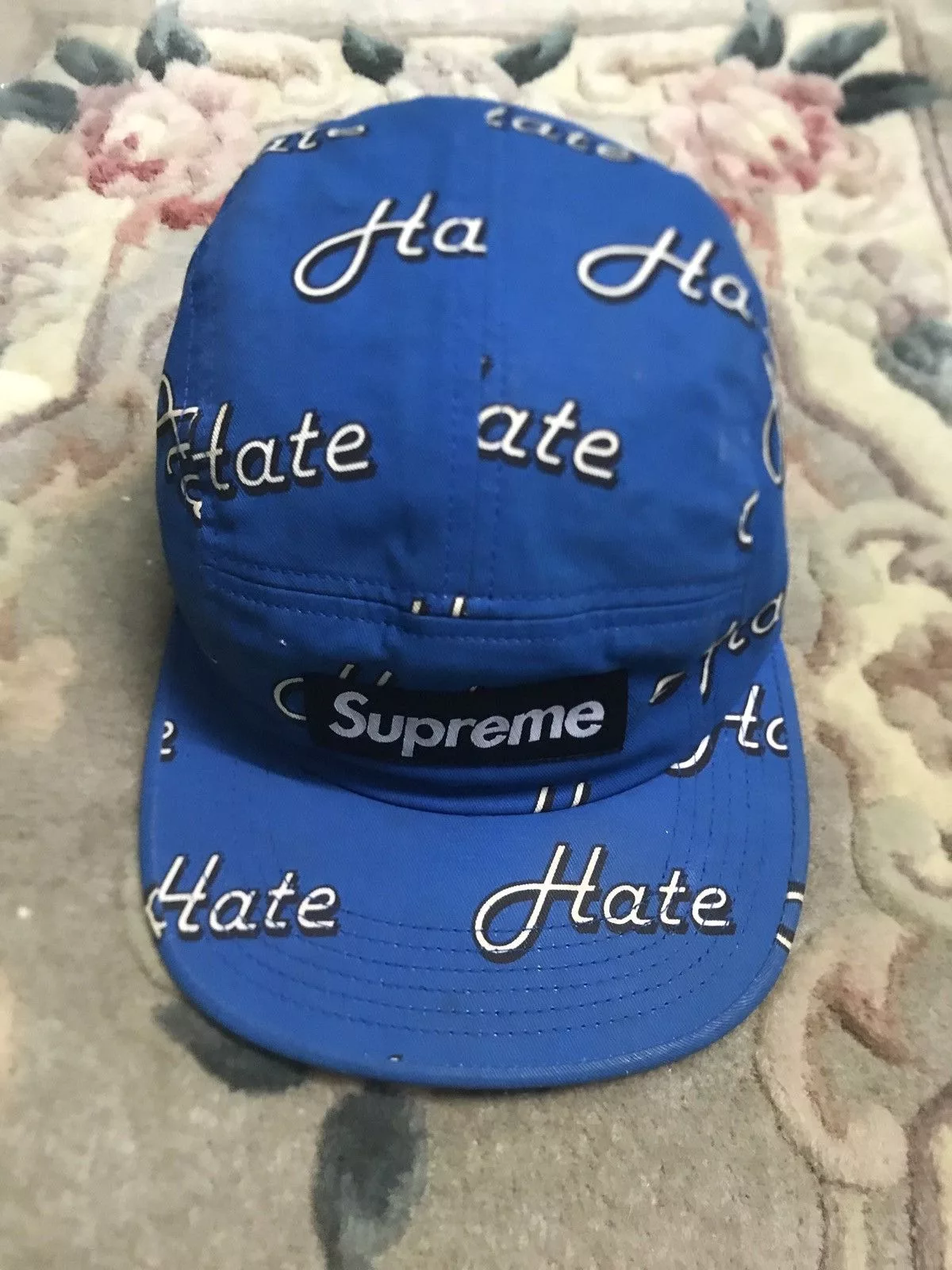 Supreme Supreme Supreme hate 5 Panel Rare Blue Streetwear