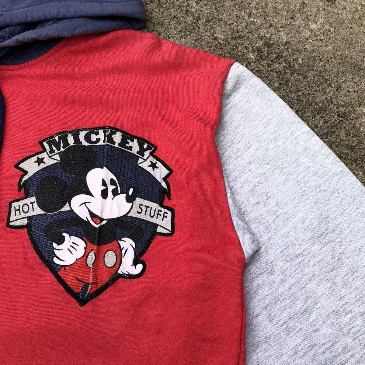 Disney Sweatshirts Hoodies Disney × Mickey Mouse × Vintage Rare Vintage 90s Disney Mickey Mouse Big Print Hodie Red