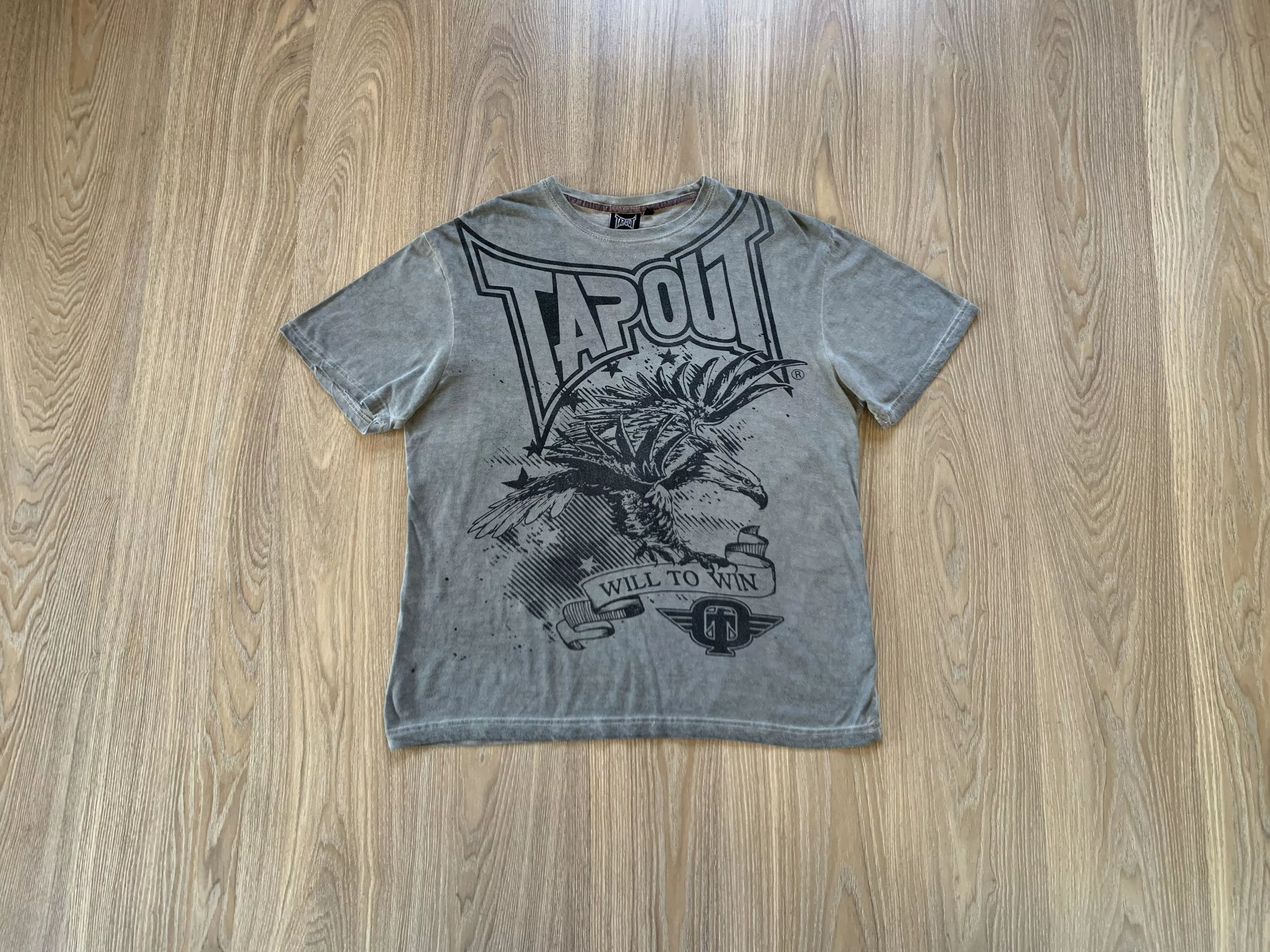 Tapout Short Sleeve T Shirts Tapout × Vintage Tapout Tie Dye Grey T Shirt Gray Streetwear