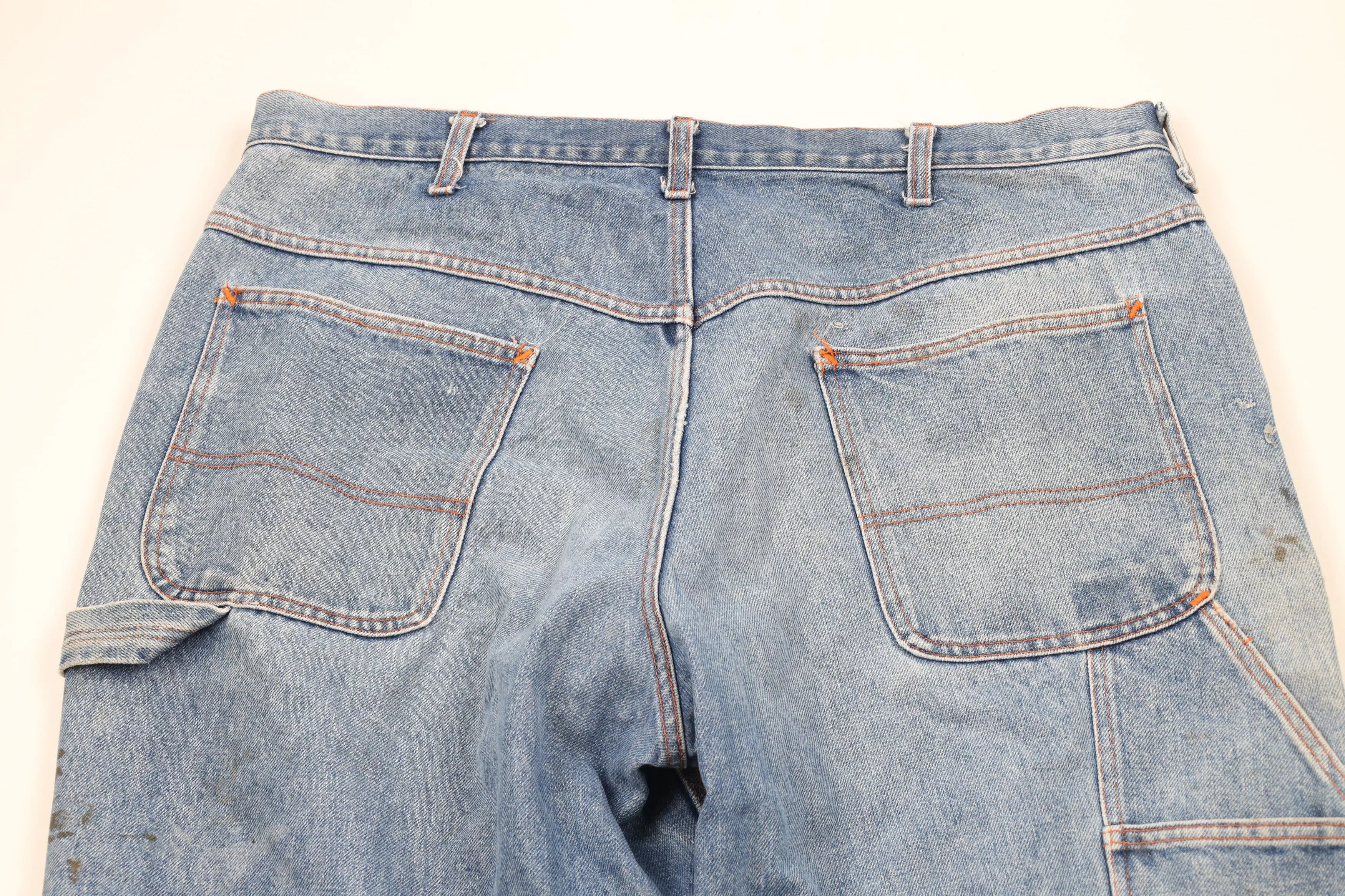 Vintage Denim Vintage 90s Big Mac Wide Leg Dungaree Work Denim Jeans Blue
