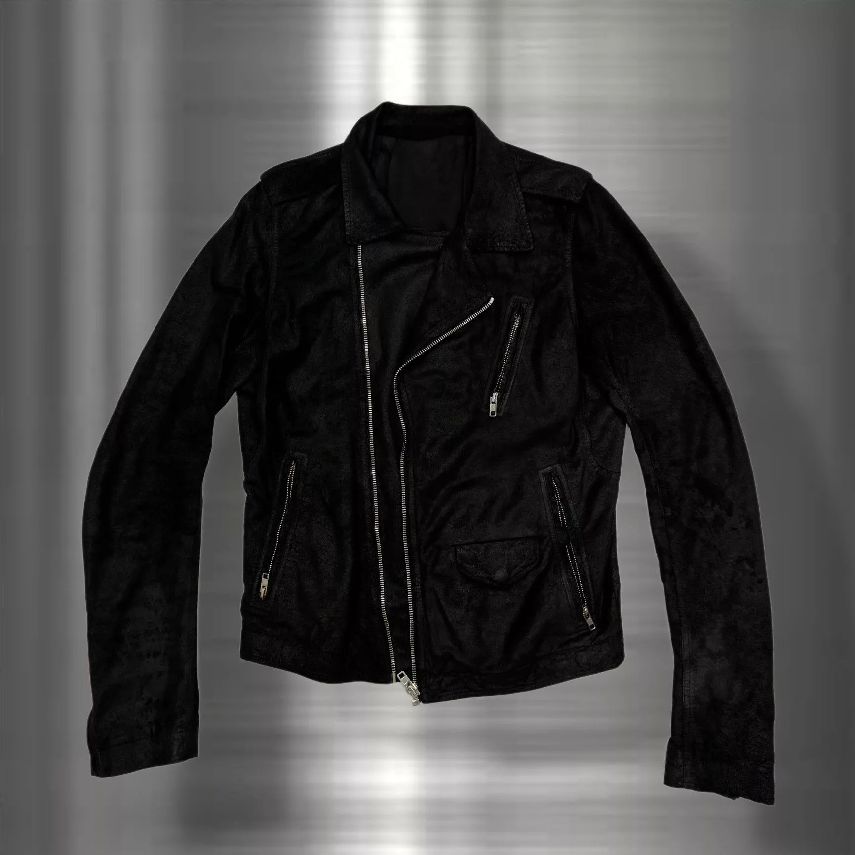 Rick Owens Leather Jackets Rick Owens Stooges Blistered leather jacket Black