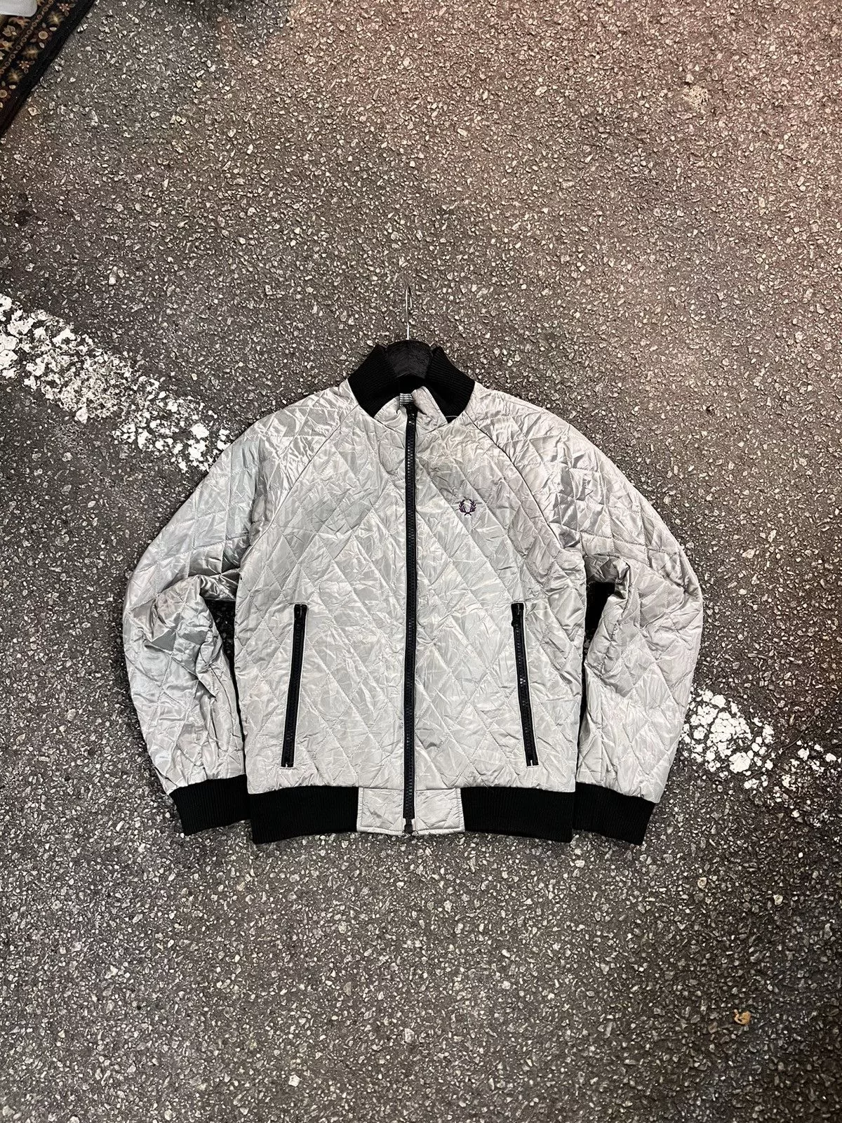 Designer Bombers Designer × Fred Perry Fred perry jacket revisble Gray Streetwear