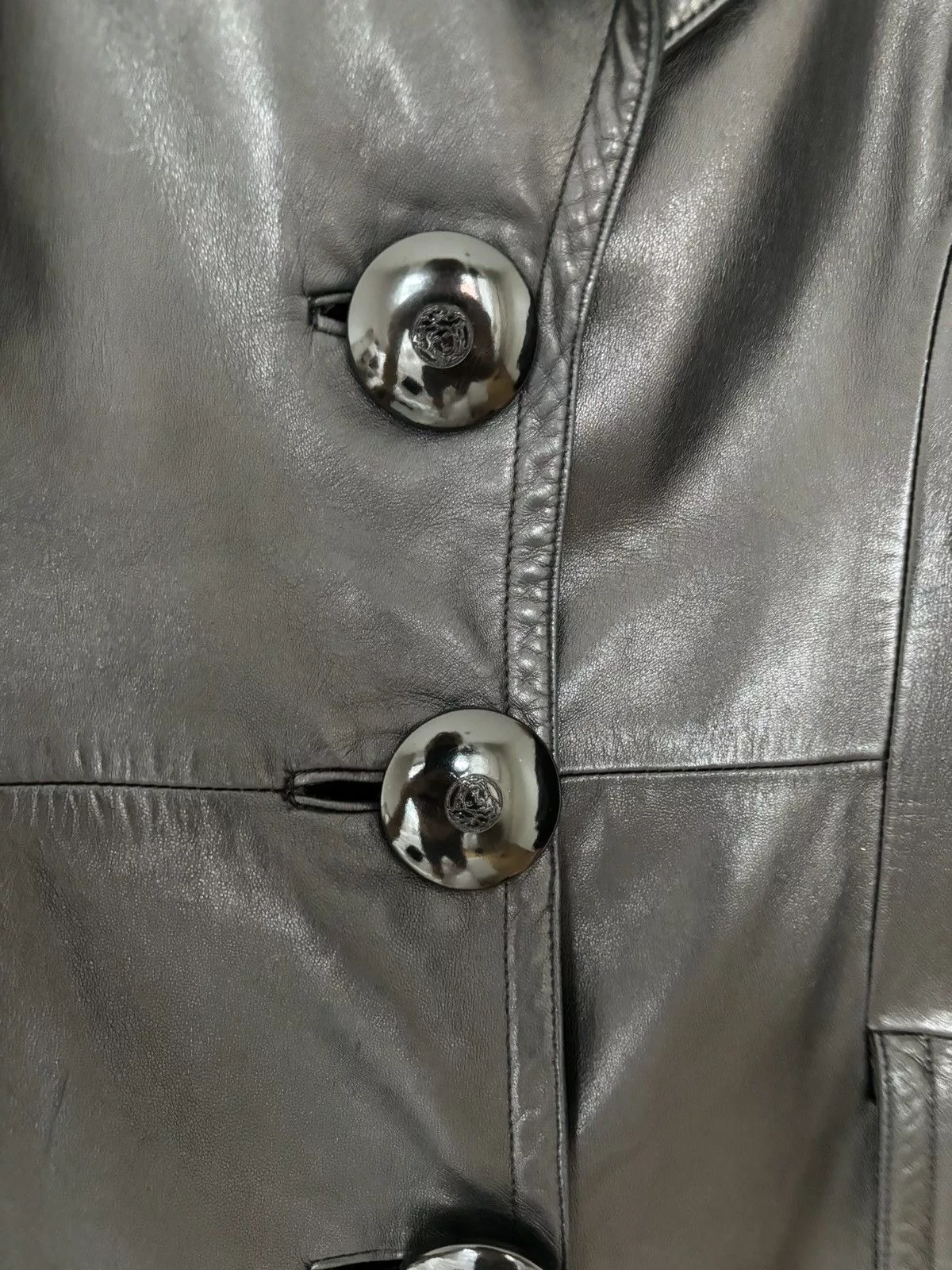 Versace Leather Jackets Versace Leather Coat in IT44 Black