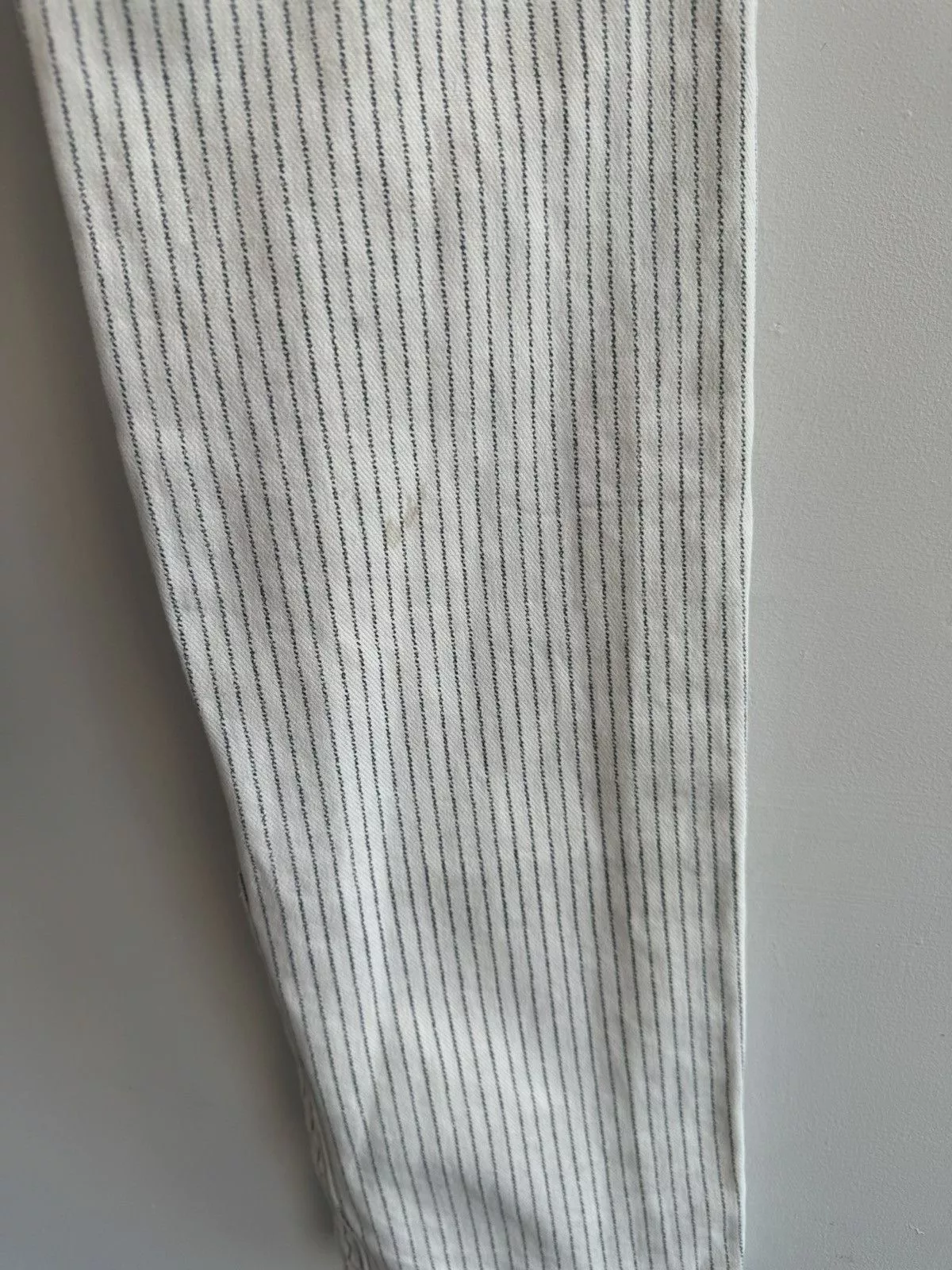 Kapital Jeans Kapital White Pinstripe Patchwork Denim