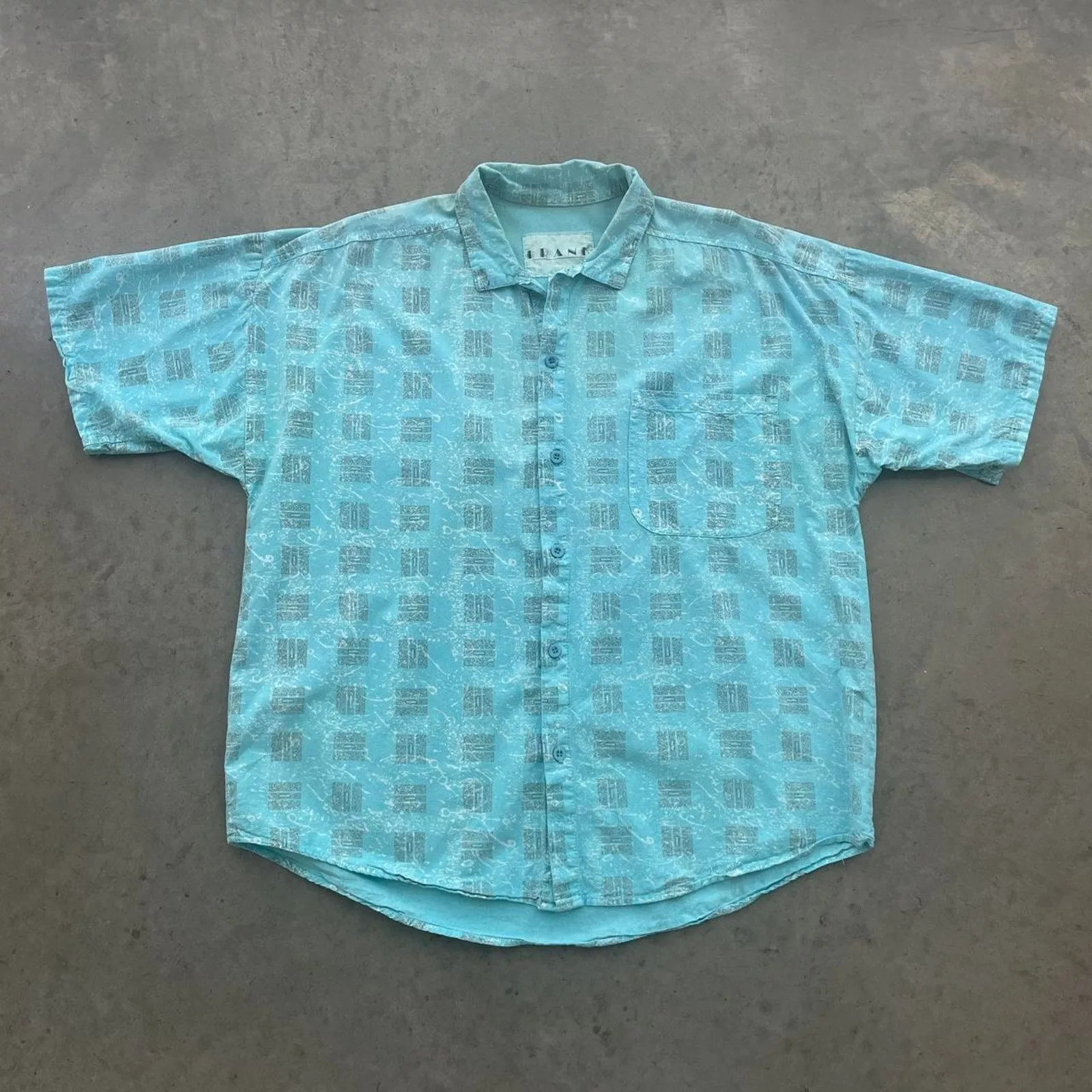 Vintage Shirts Button Ups Vintage Frank Light Blue Patterned Button Up Shirt