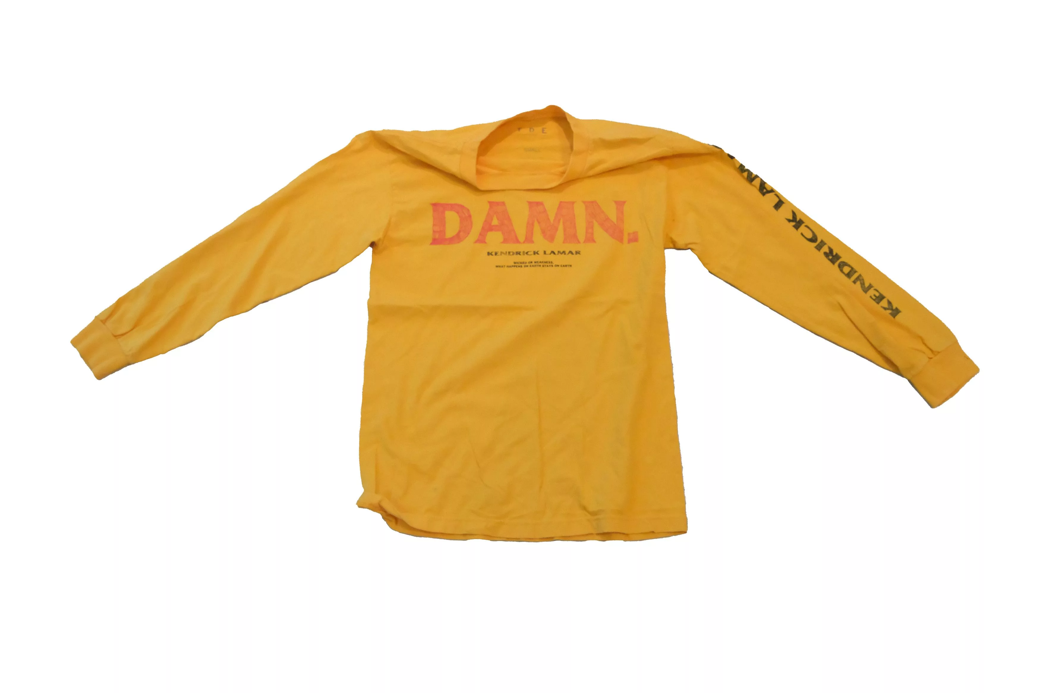 Kendrick Lamar Long Sleeve T Shirts Kendrick Lamar DAMN Long Sleeve Shirt Yellow