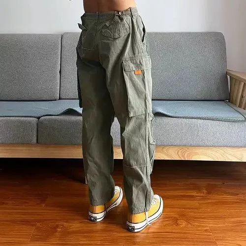 Designer Casual Pants Designer × Japanese Brand multi function fade patchwork distressed vintage cargo pants Black Streetwear
