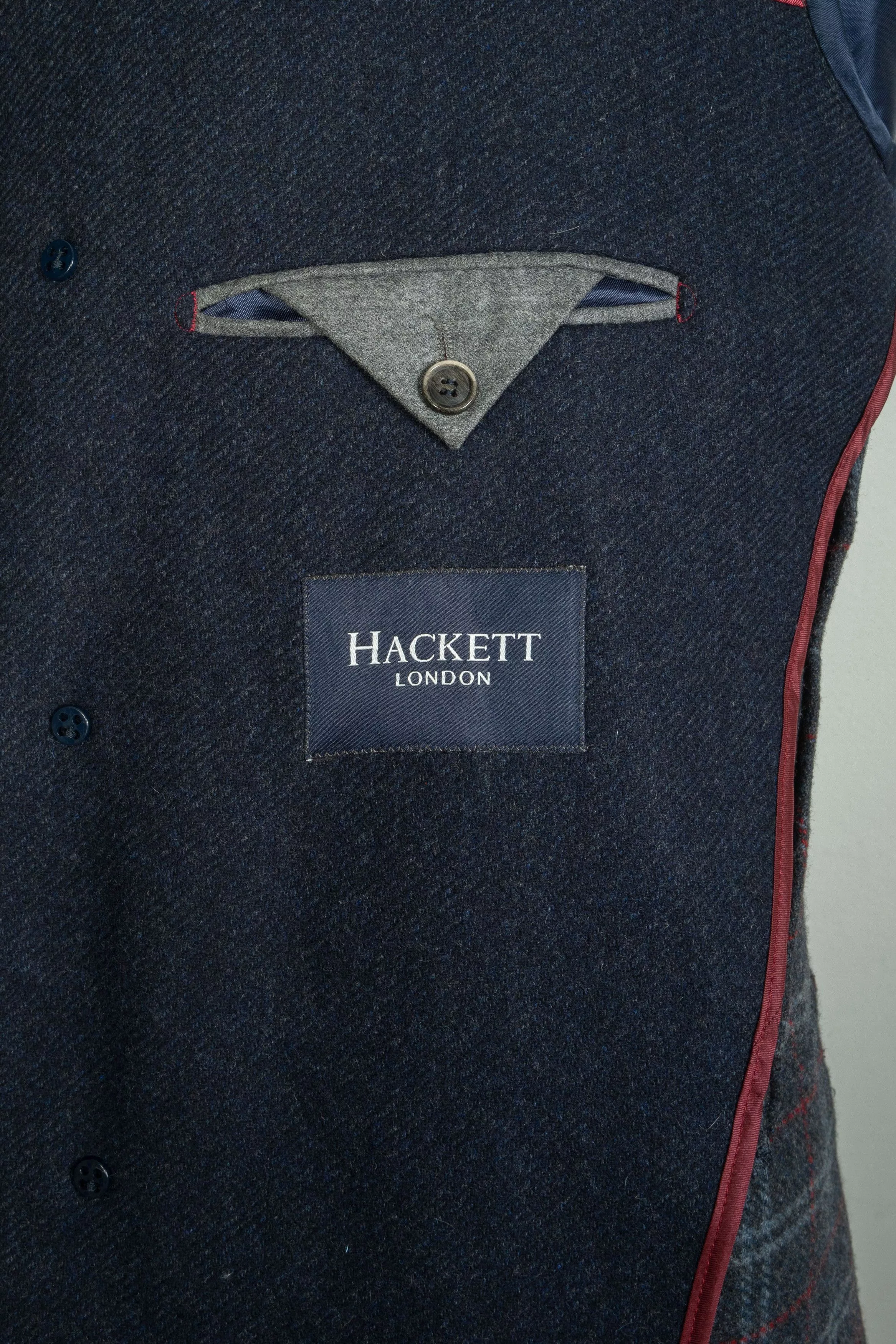 Hackett Heavy Coats Hackett London Wool Navy Blue Coat