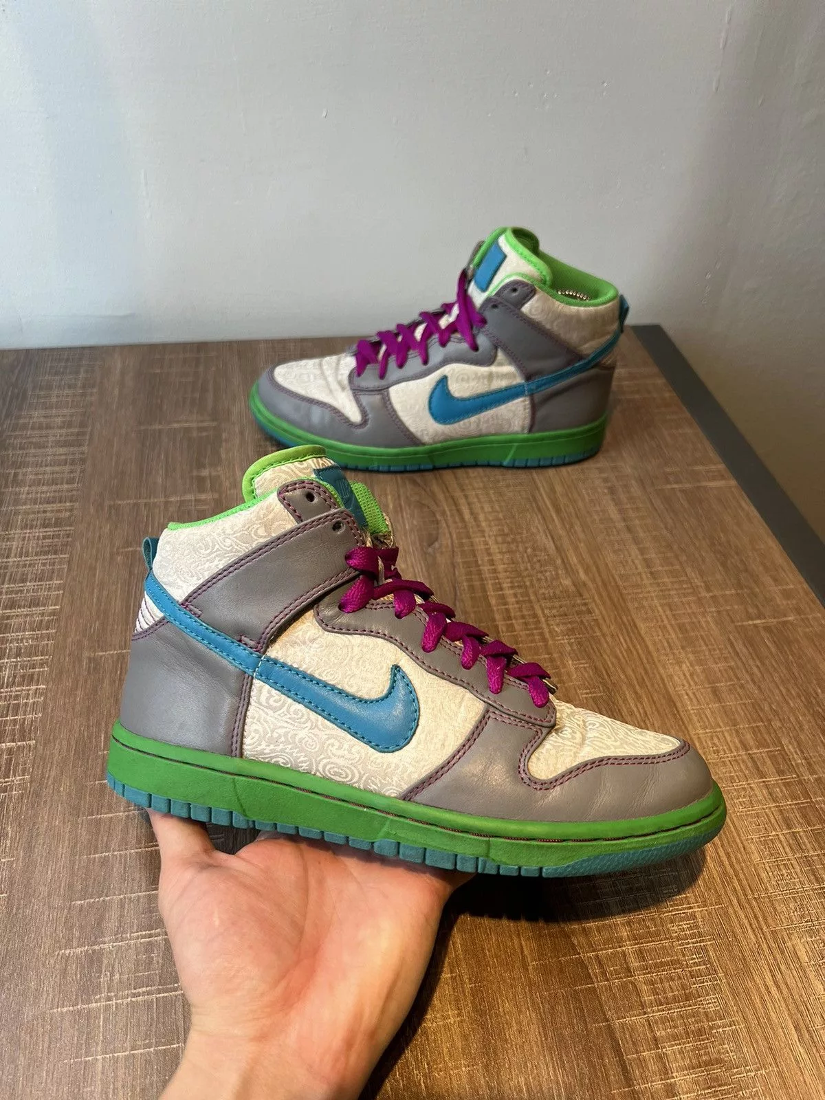 Nike Hi Top Sneakers NIKE Shoes ZOOM ID DUNKS Womens Size 7.5 Green Shoe Sneakers