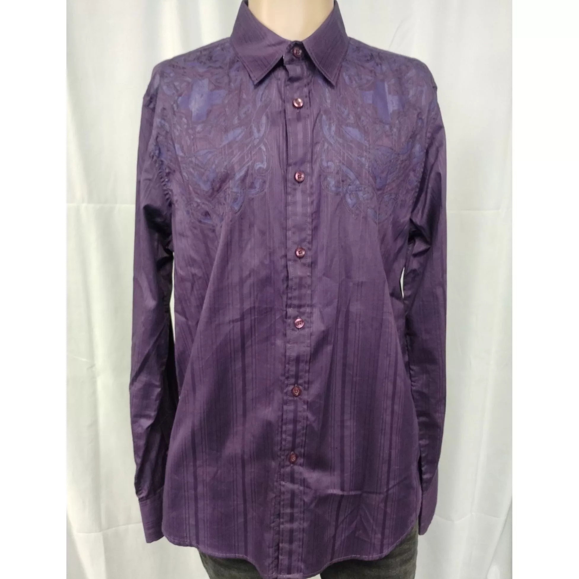 Guess Shirts Button Ups GbyGuess Men's Purple Shirt/Button Up/LongSleeve SzL SKU3303