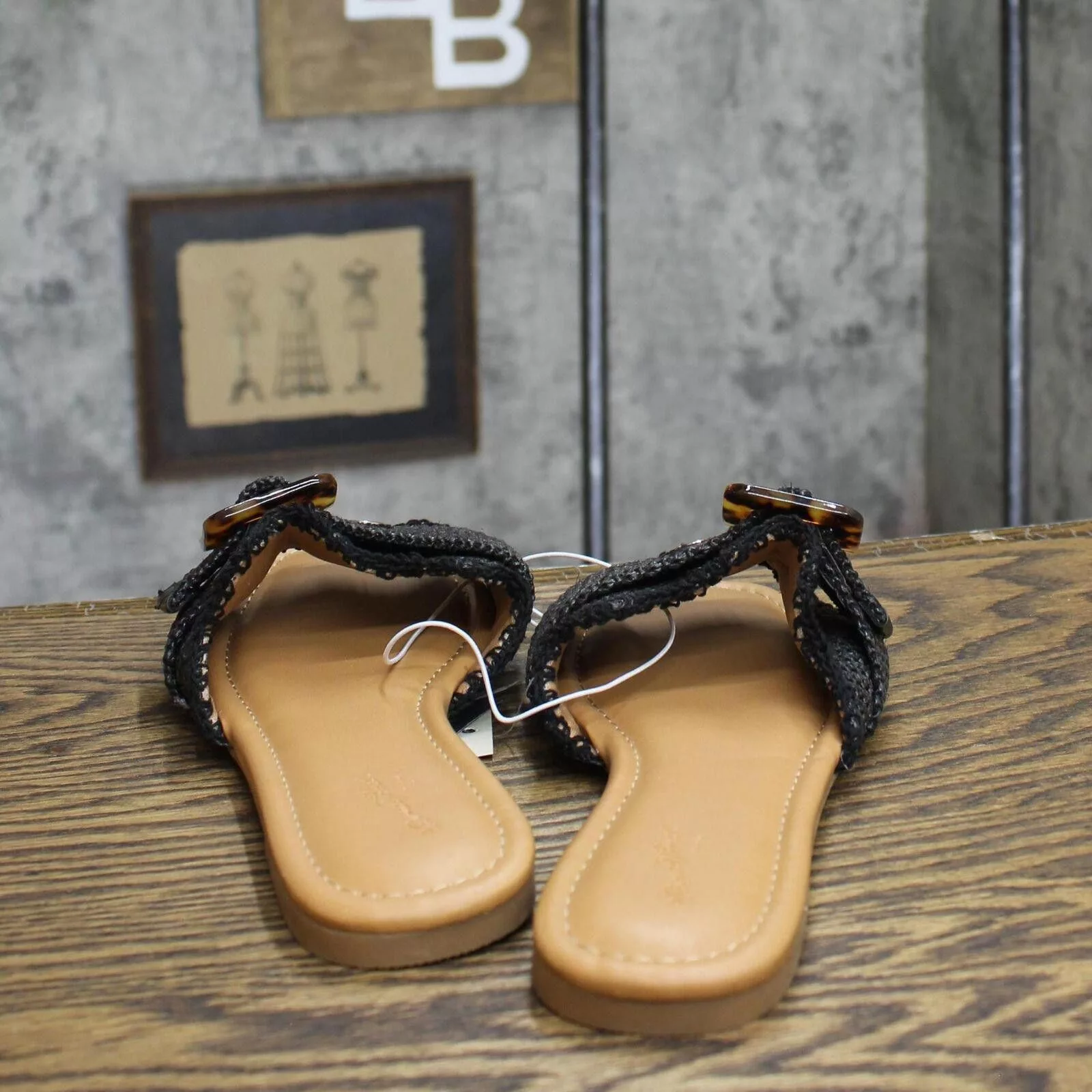 Designer Sandals Designer Universal Thread Sandals with Memory Foam Insole Black 8M