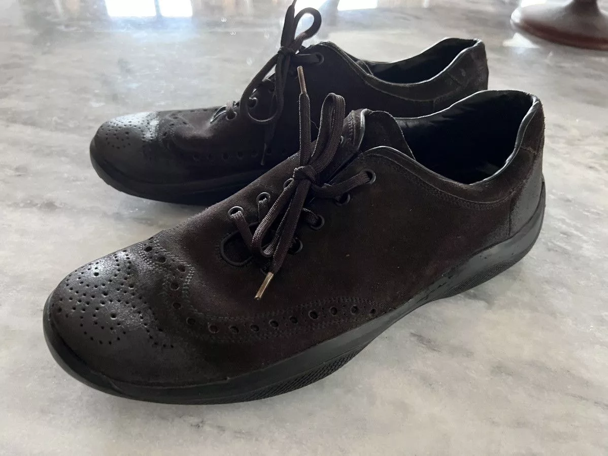 Prada Casual Leather Shoes Prada linea rossa brown suede shoes