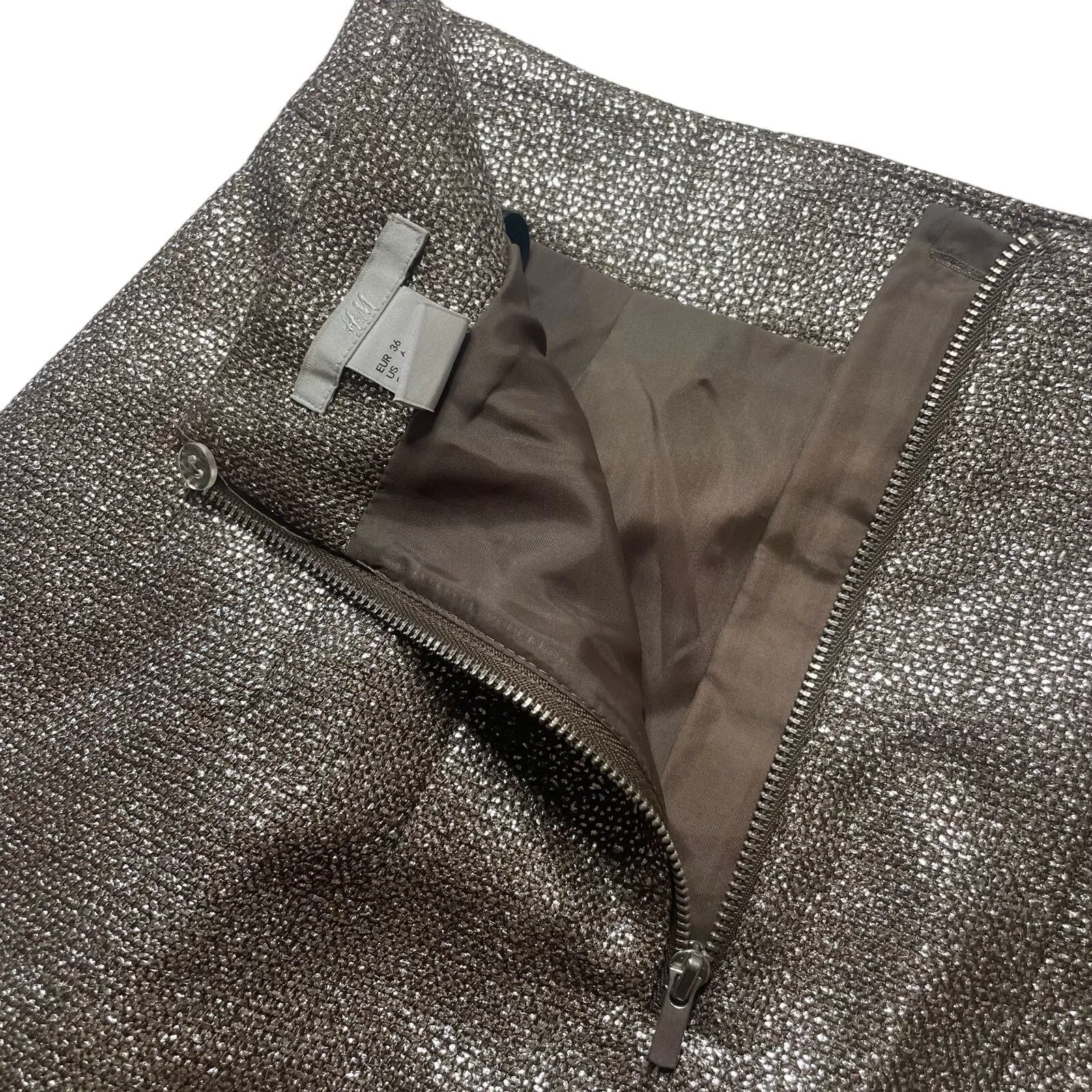 H&M Mini Skirts NWOT H&M Metallic Skirt Brown