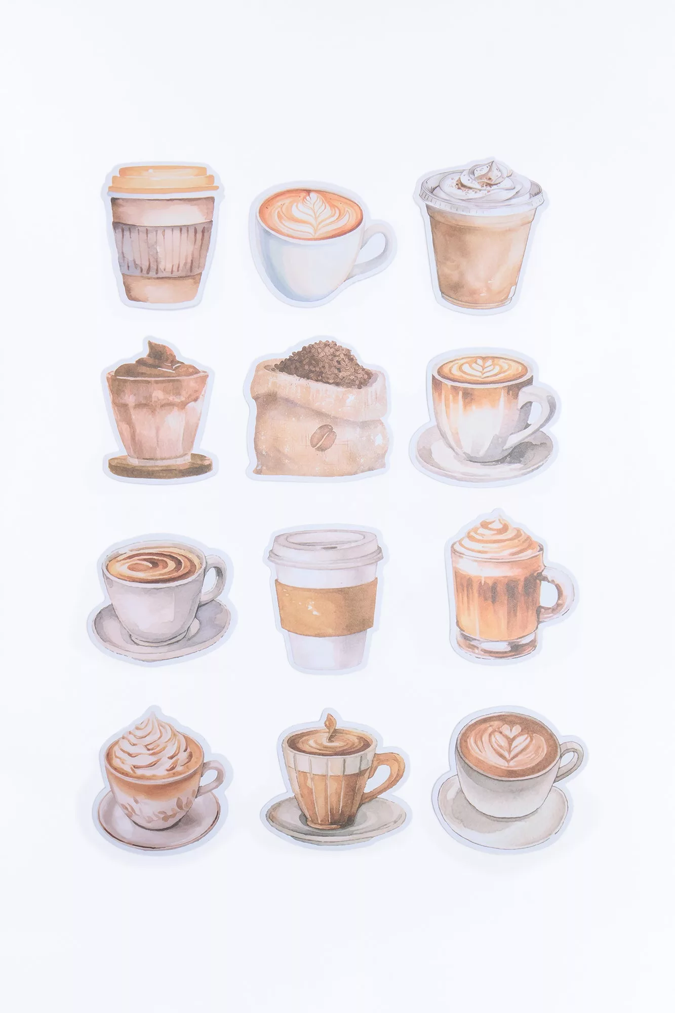 But First Coffee Sticky Notes 12 Pack Set - Brown/combo