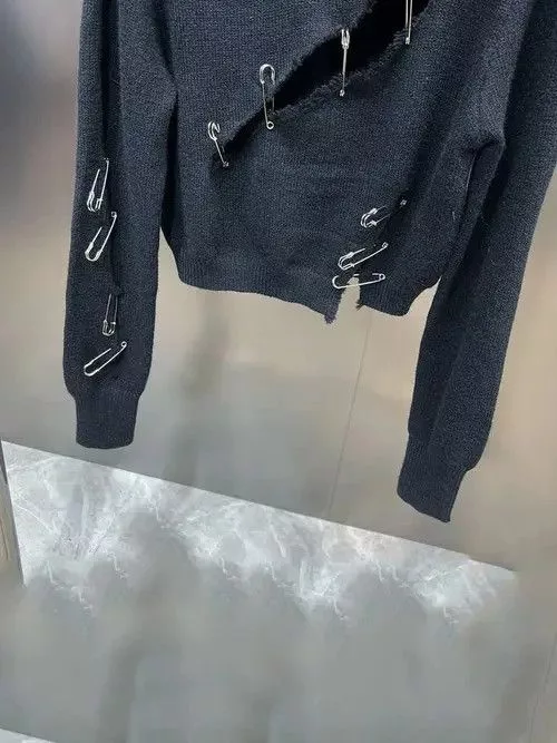 Japanese Brand Sweaters Japanese Brand O-neck Long Sleeve Sweater Black Avant-Garde