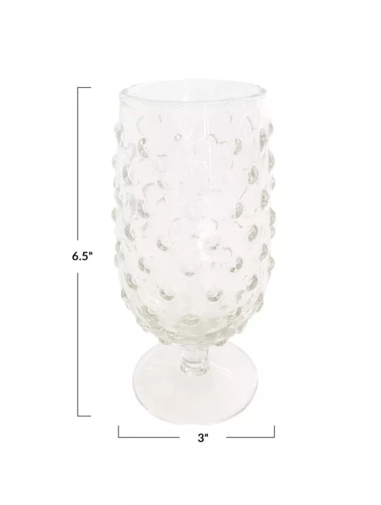 12 oz. Recycled  Hobnail Stemmed Drinking Glass
