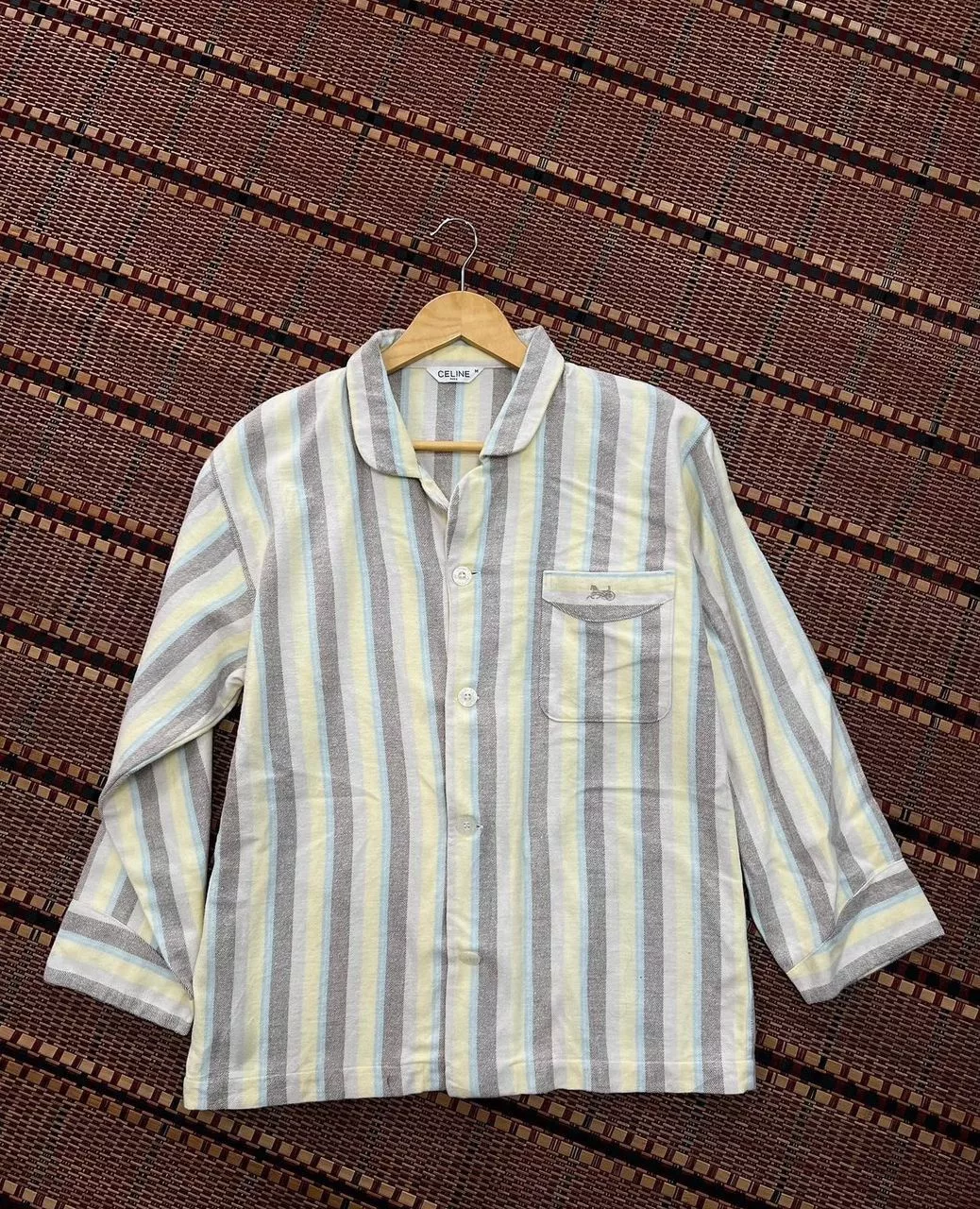Celine Shirts Button Ups Celine Button Up Pyjamas Shirt Yellow